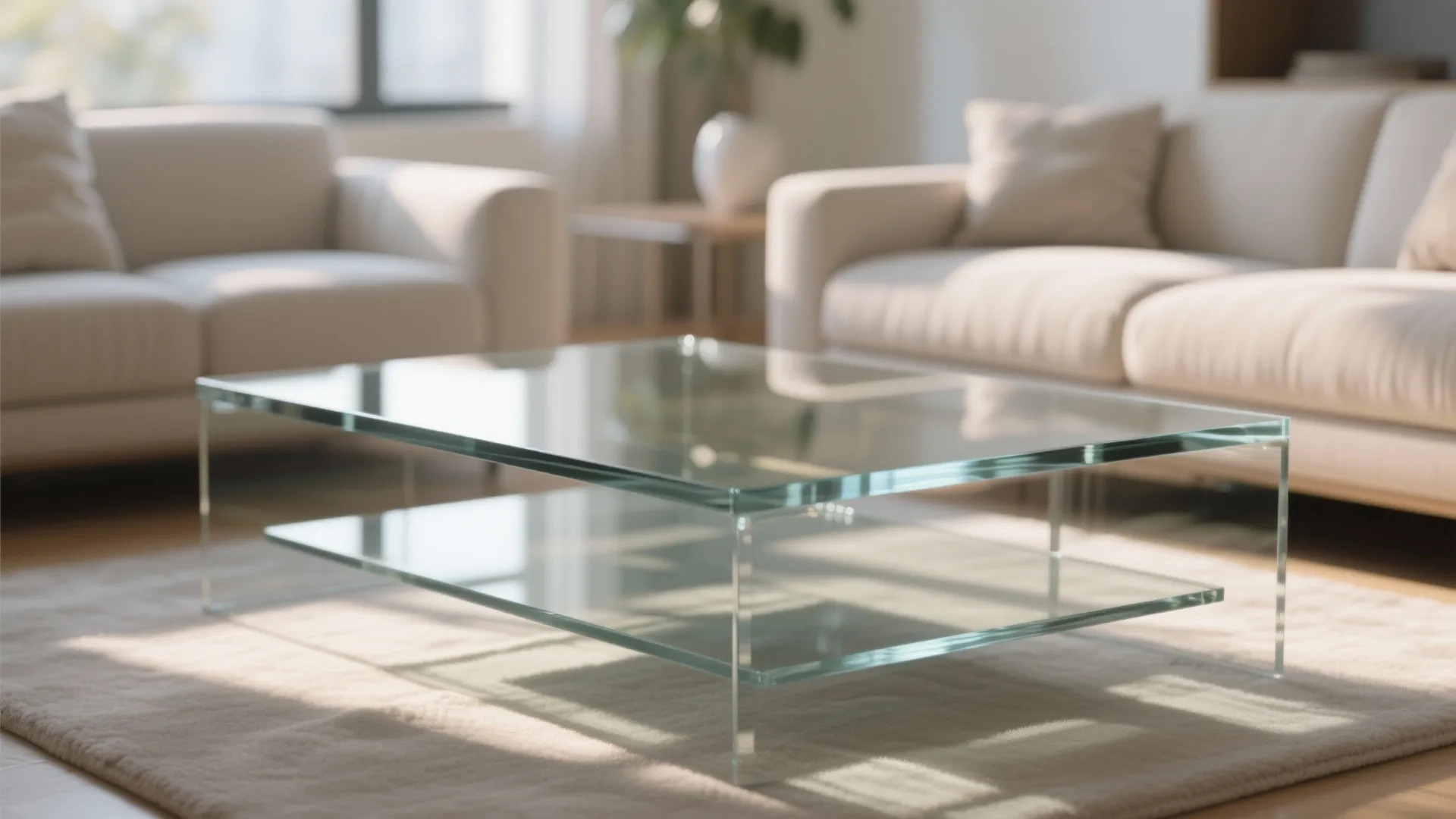 Glass Coffee Table for Airiness