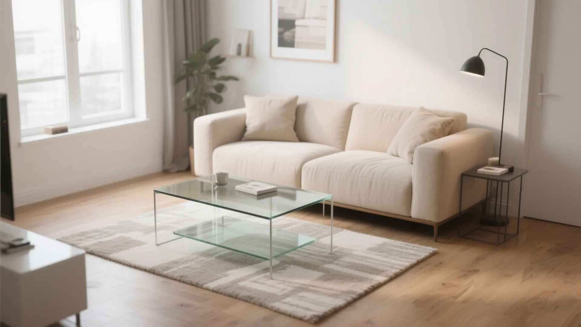 4. Glass Coffee Table for Openness