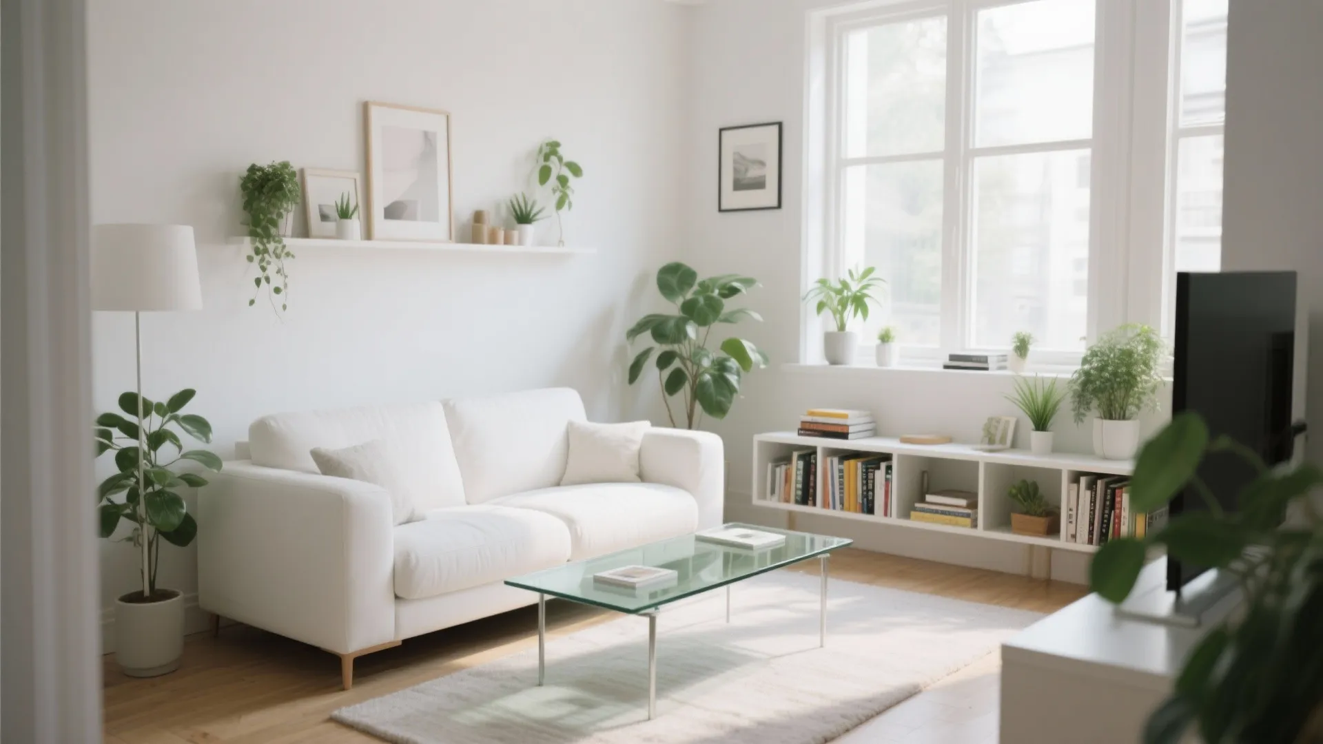 4. Glass Coffee Table to Keep it Airy