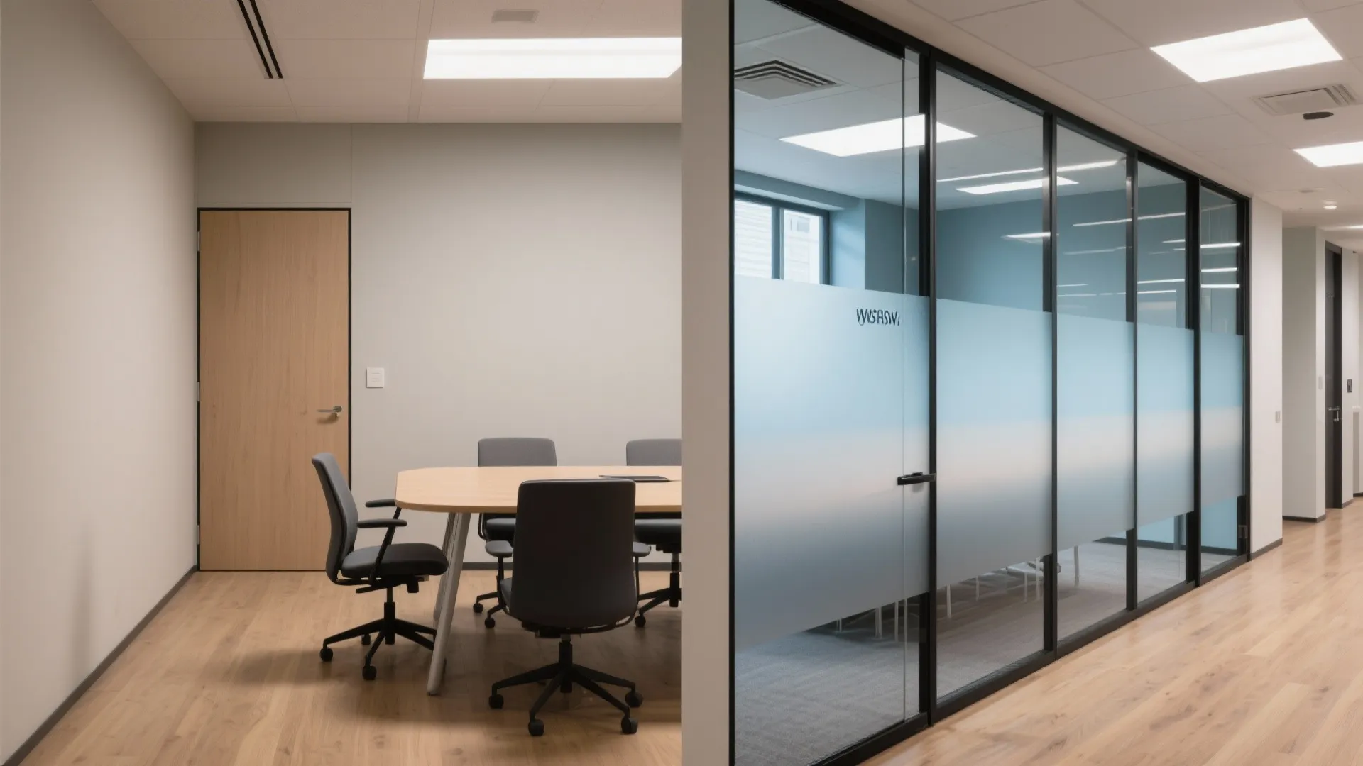 Glass partitions for visual openness