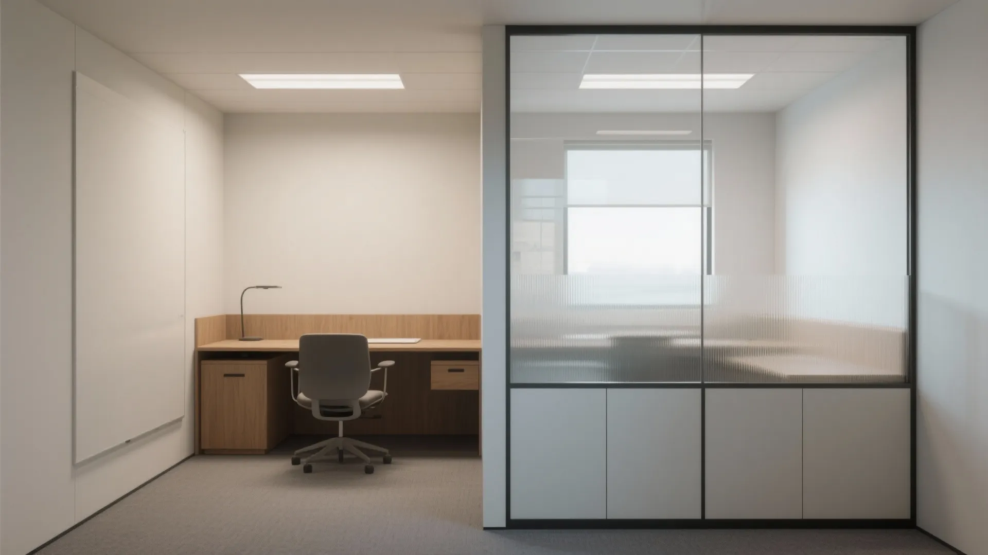 The light, airy feel of glass partitions