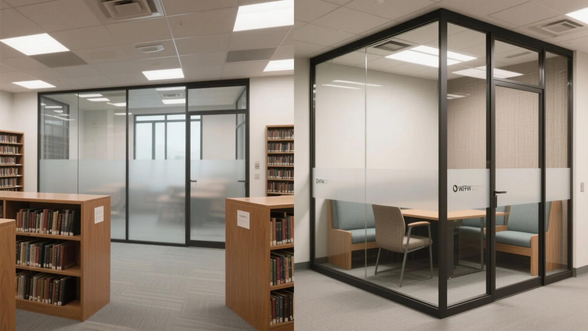 Glass Partitions for Privacy with Openness