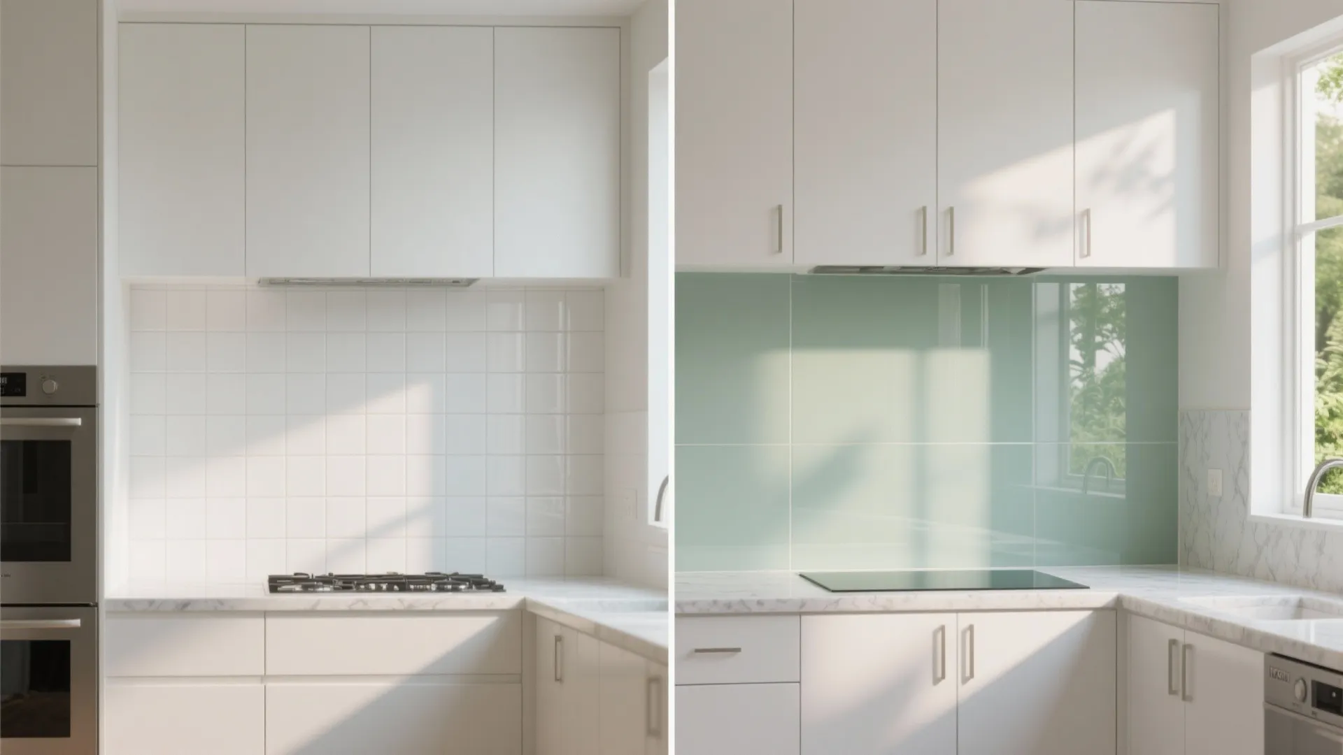 Glass Backsplashes for Airy Light