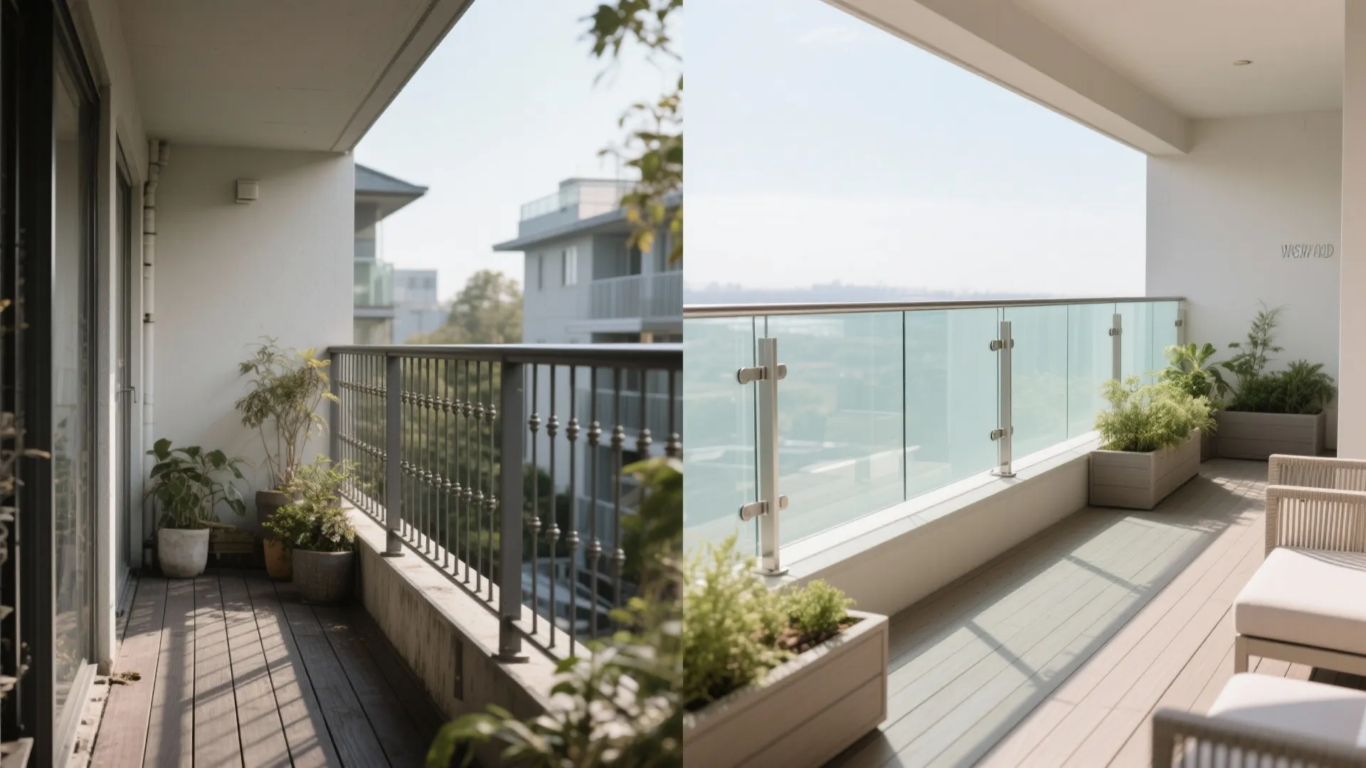 Glass Balustrade and Light Tones for Airiness