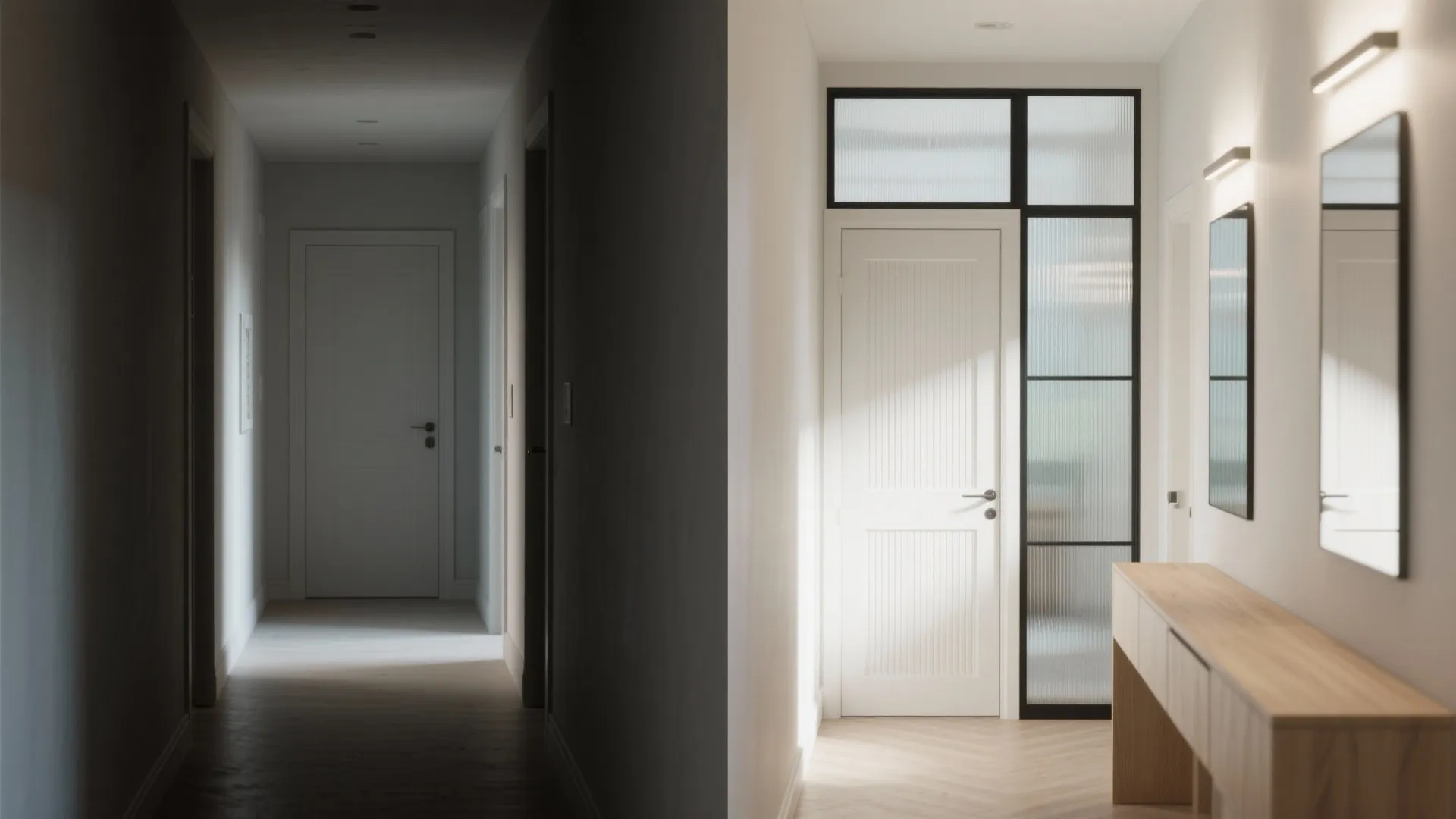 Glass Features for a Brighter, Airier Hall