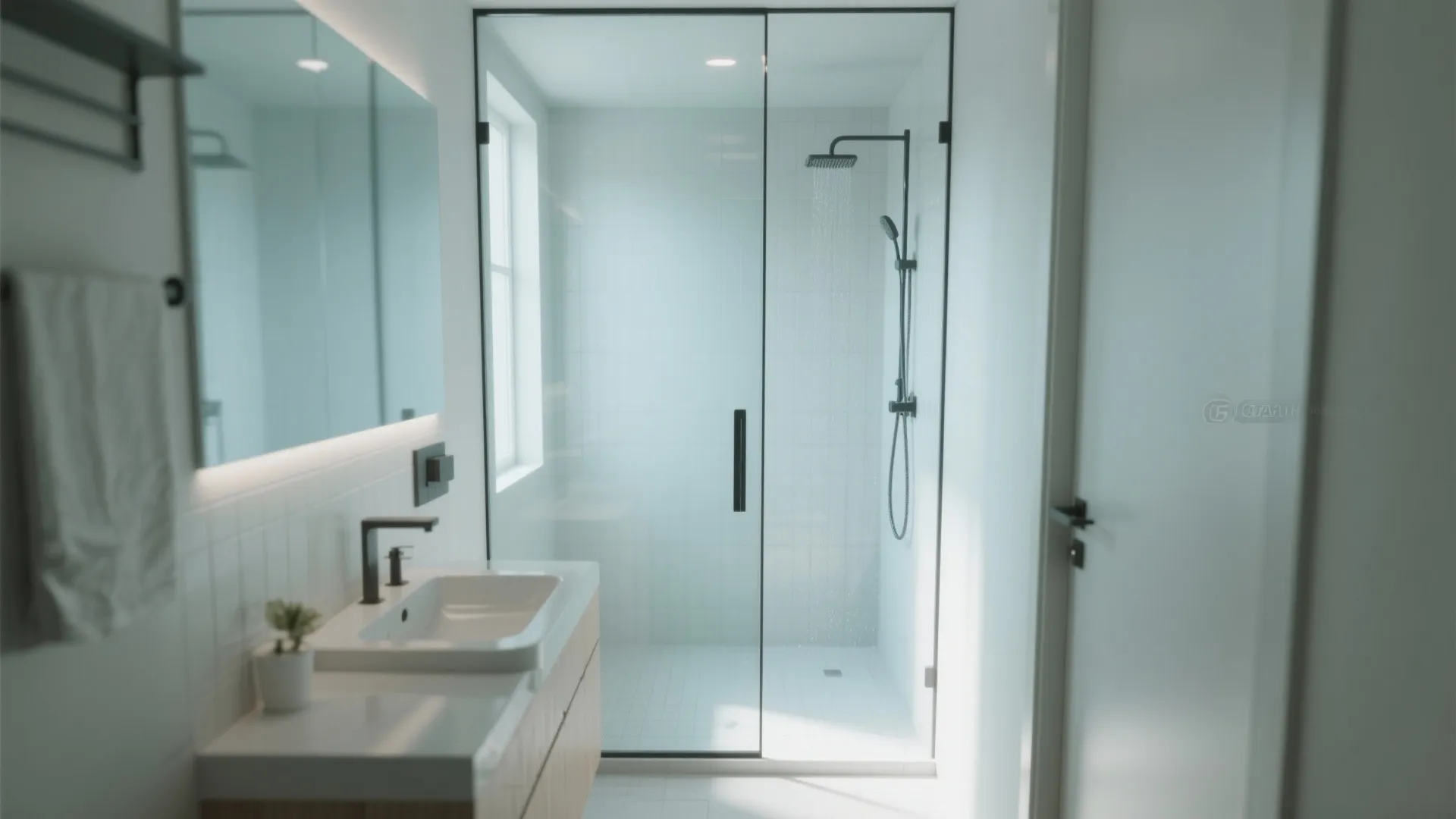 3. Choose glass and continuity for a seamless wet area