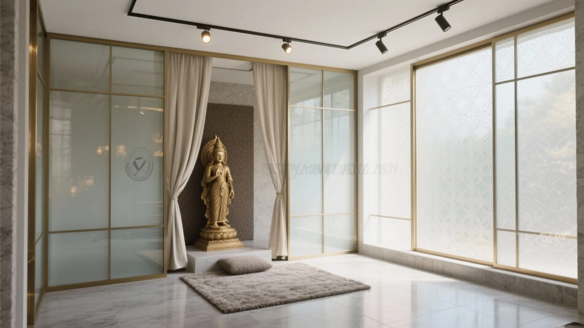 Glass Corner Temple with Acoustic Calm