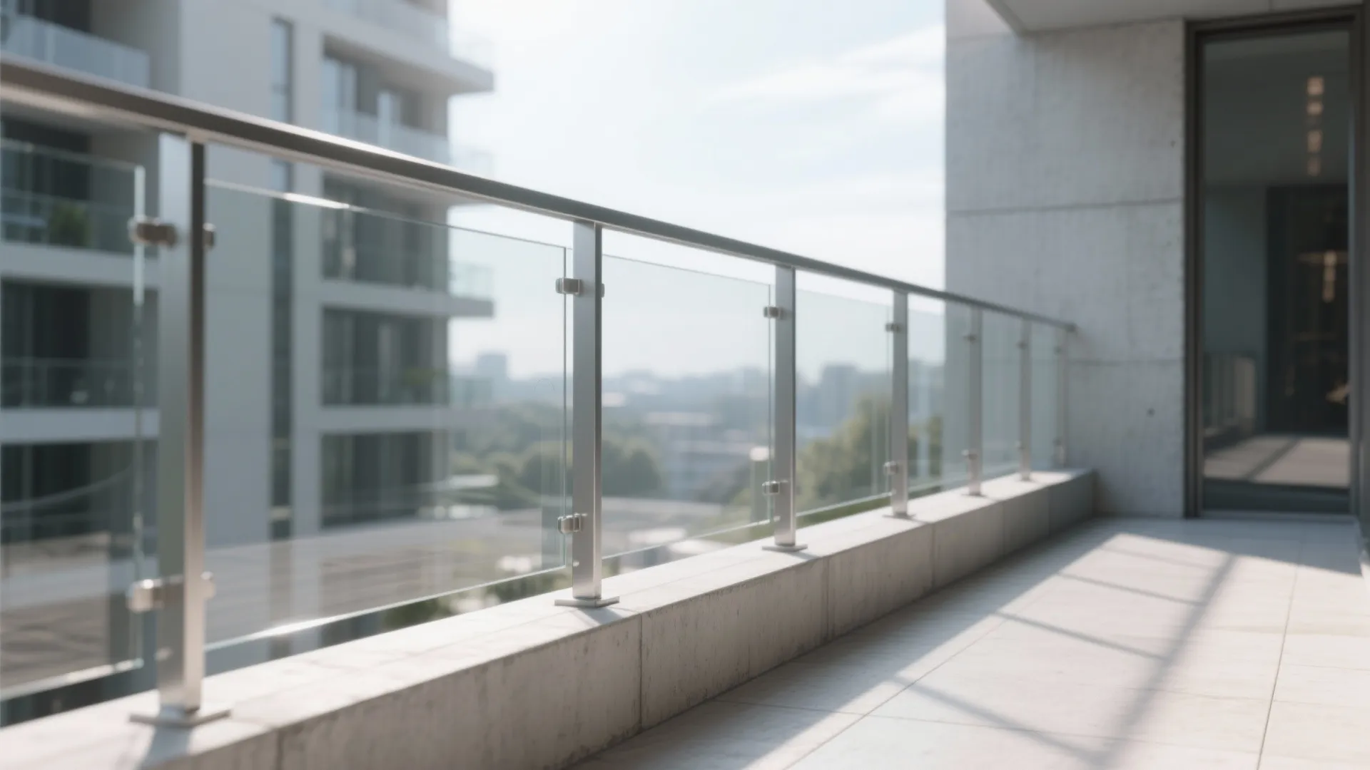 Glass Balustrade with a Concrete Curb