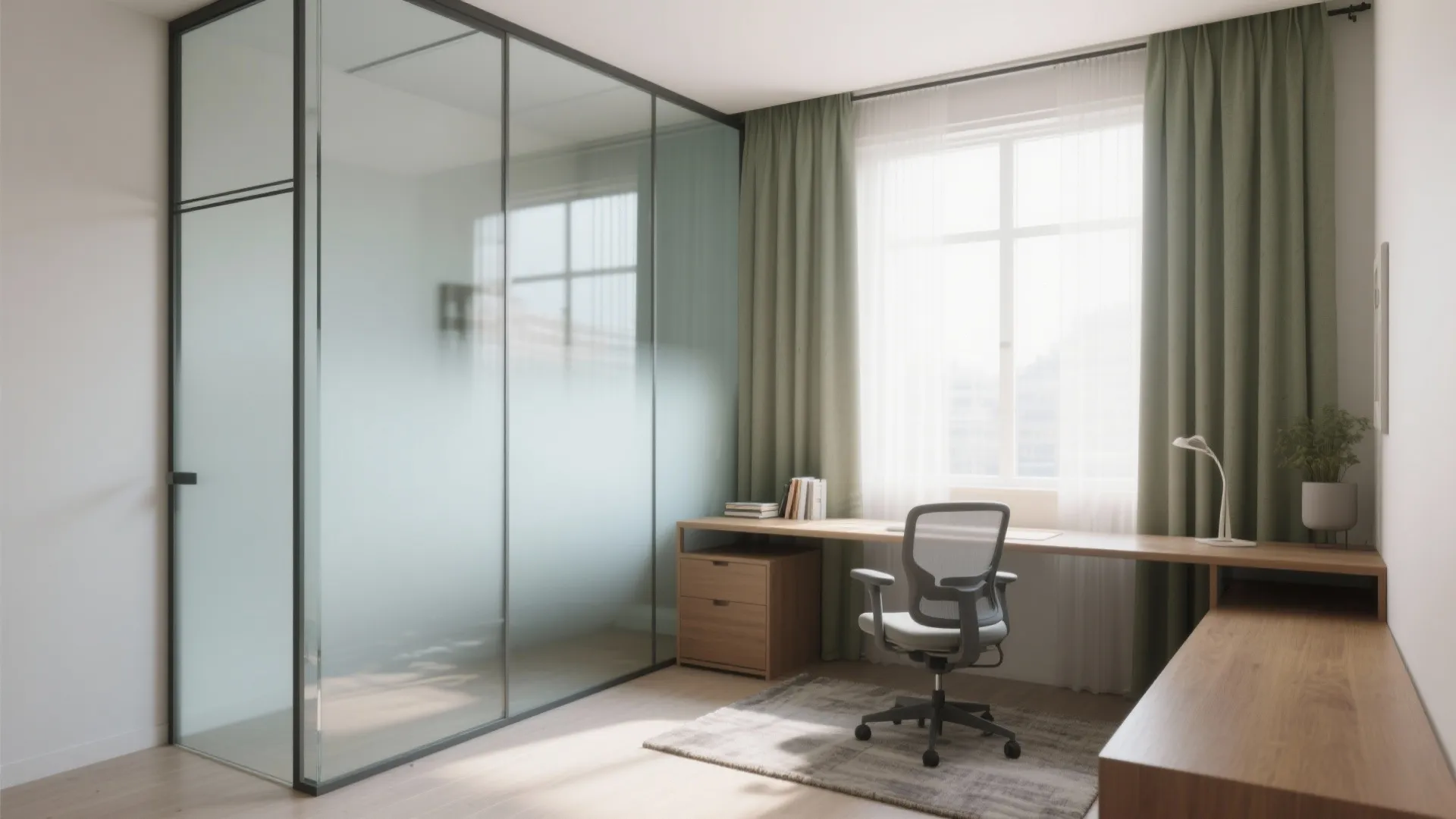 Glass and Curtain Zoning for Bright Privacy