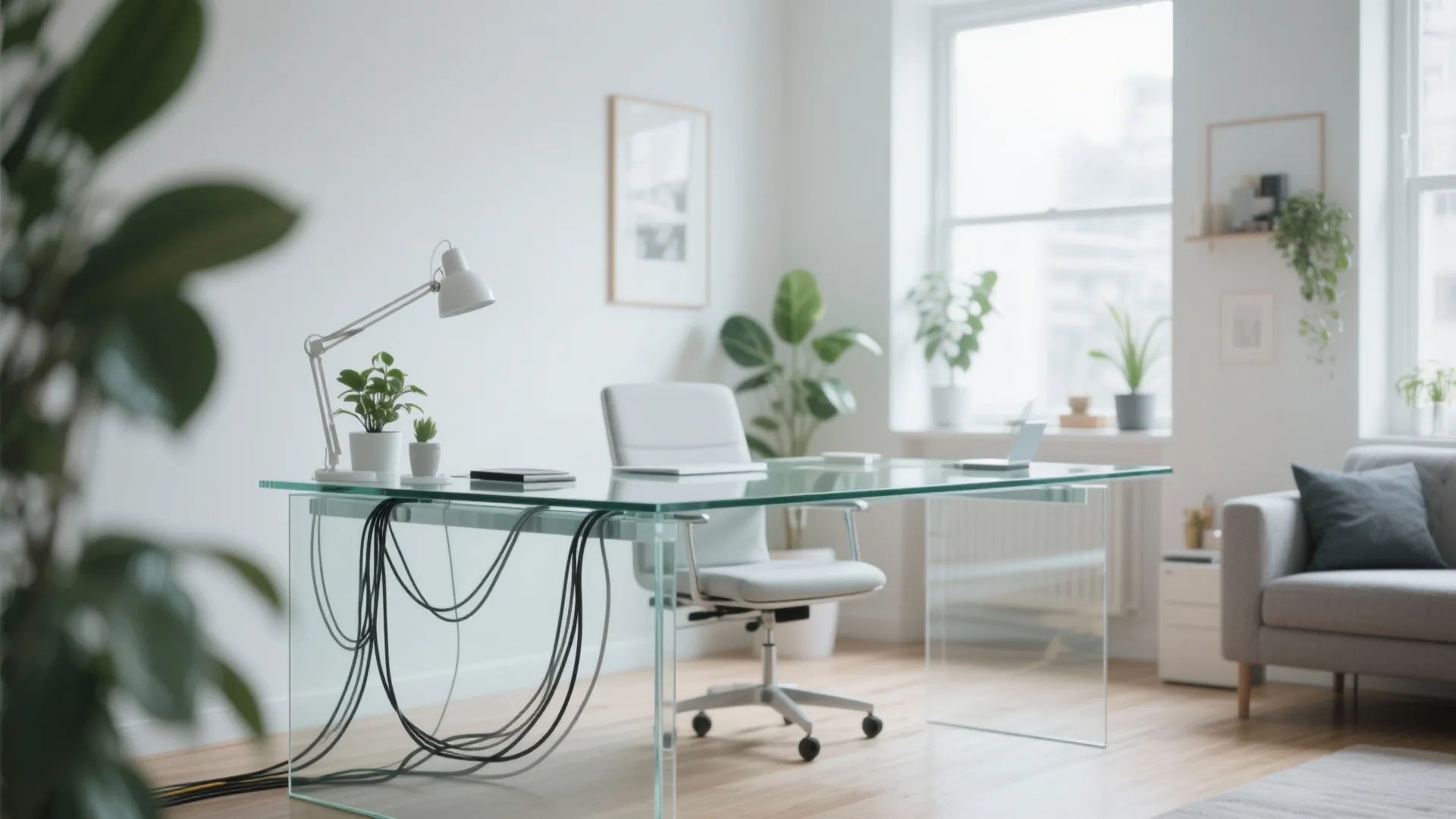 5. Glass Desk to Create Airiness