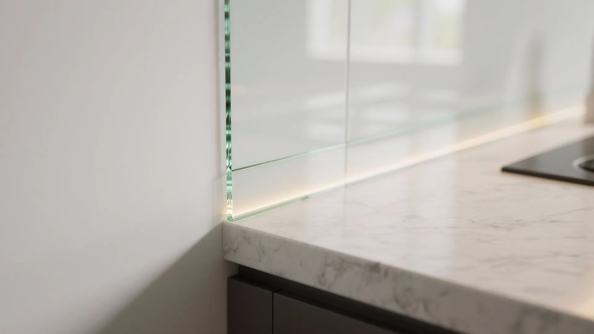 Glass Backsplash for Light and Depth