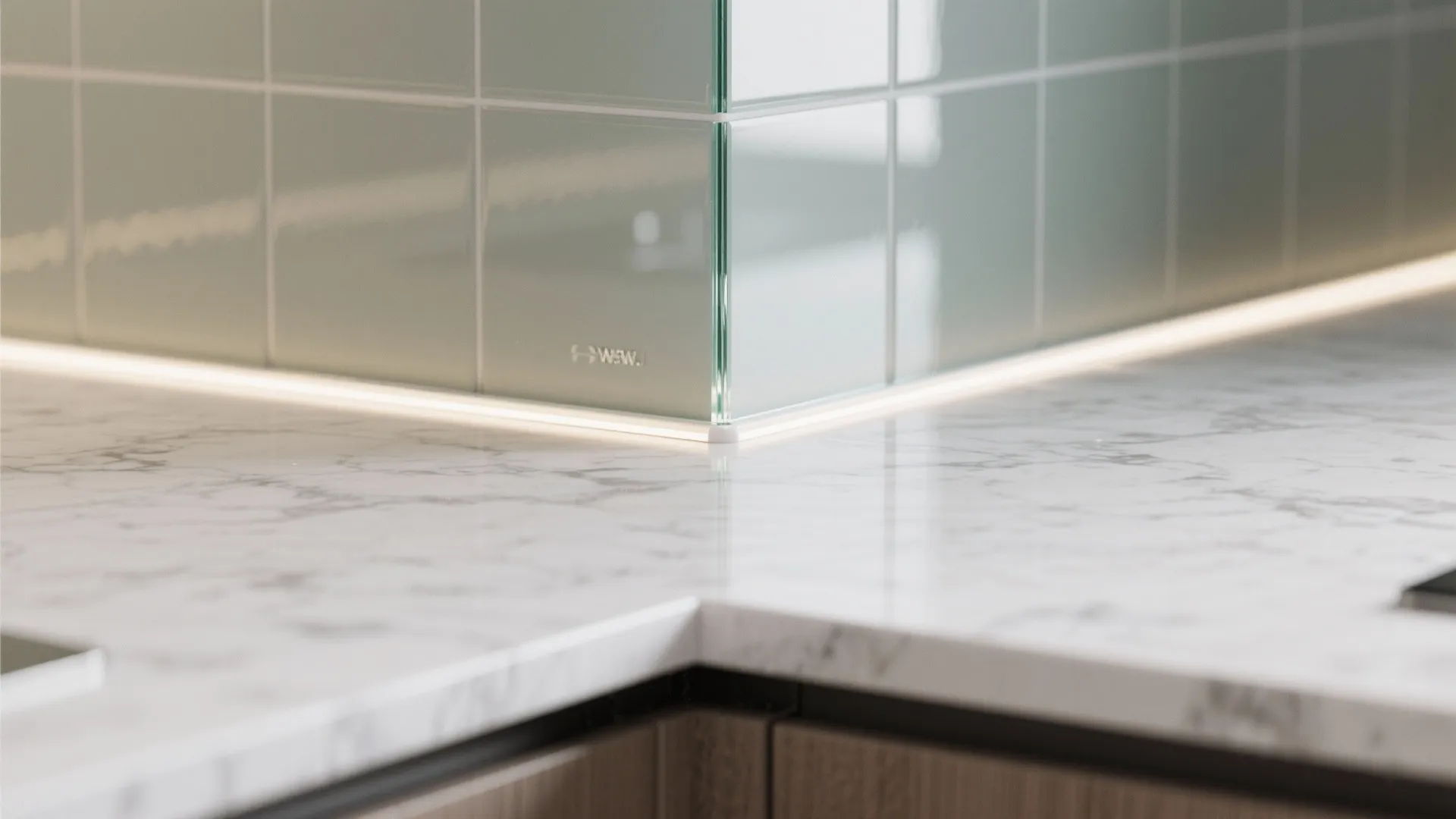 Glass Backsplash for Light and Depth