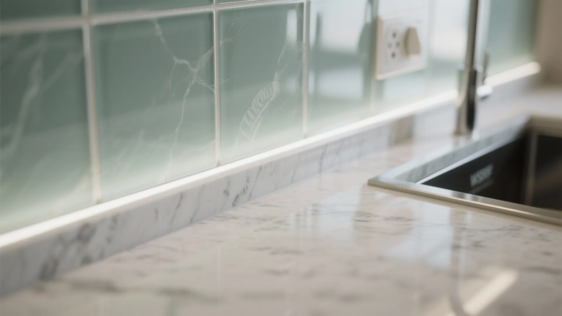 Glass Backsplash for Light and Depth