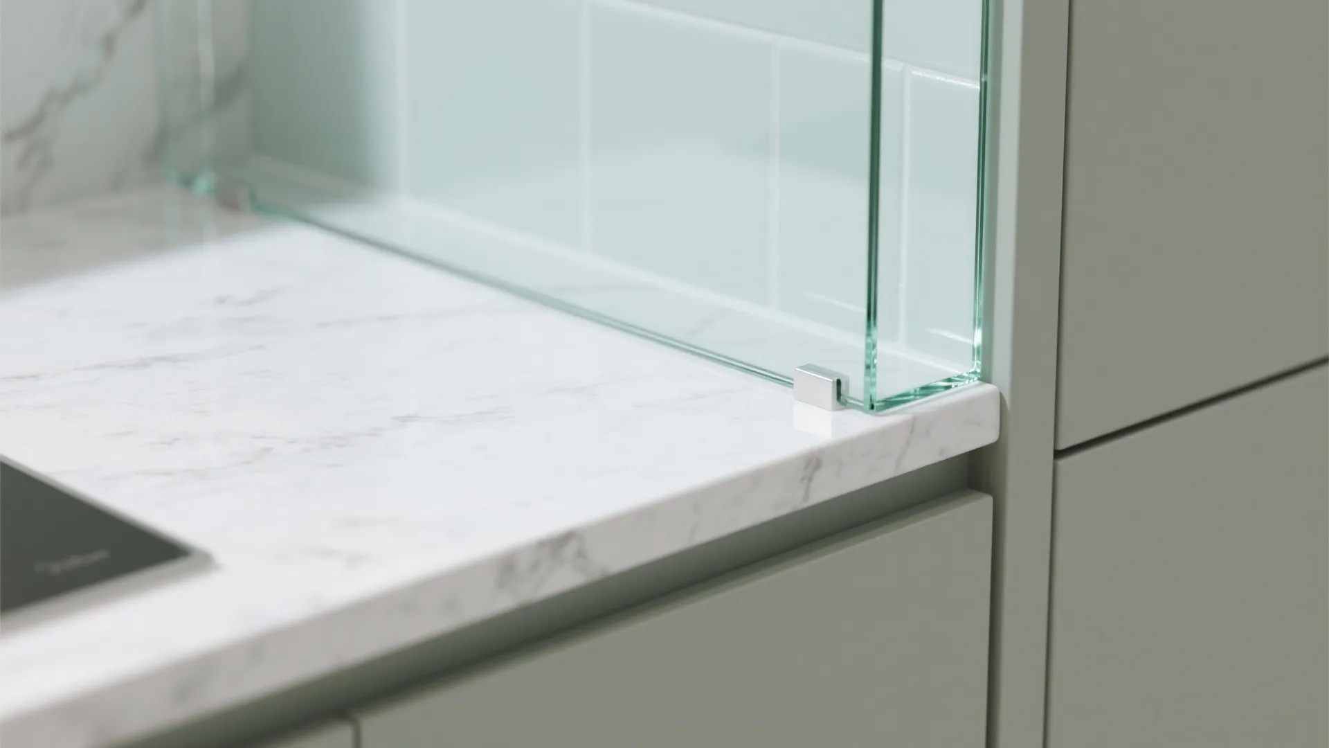 Glass Backsplash for Light and Depth