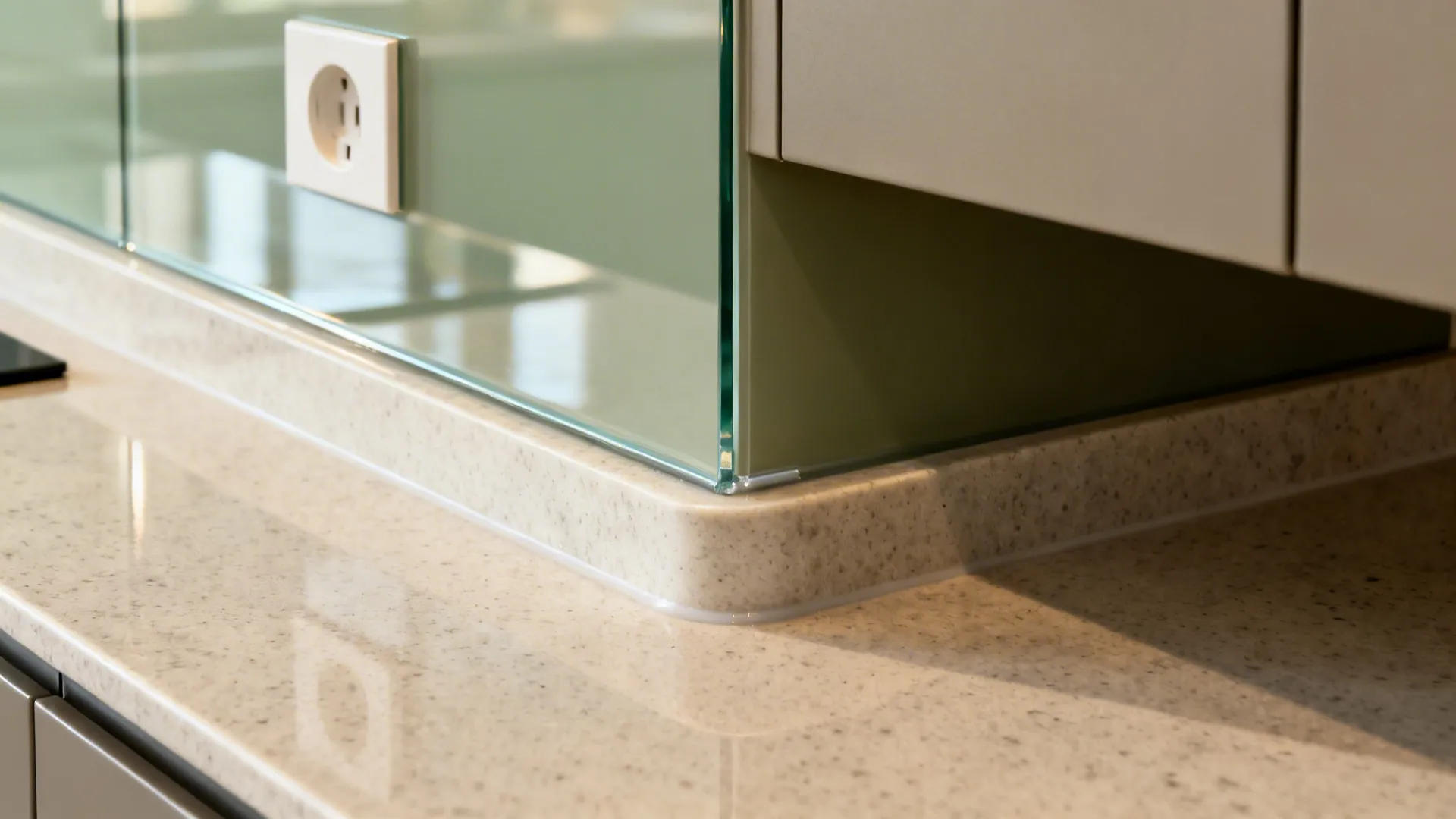 2) Glass Backsplash for Light and Easy Cleaning