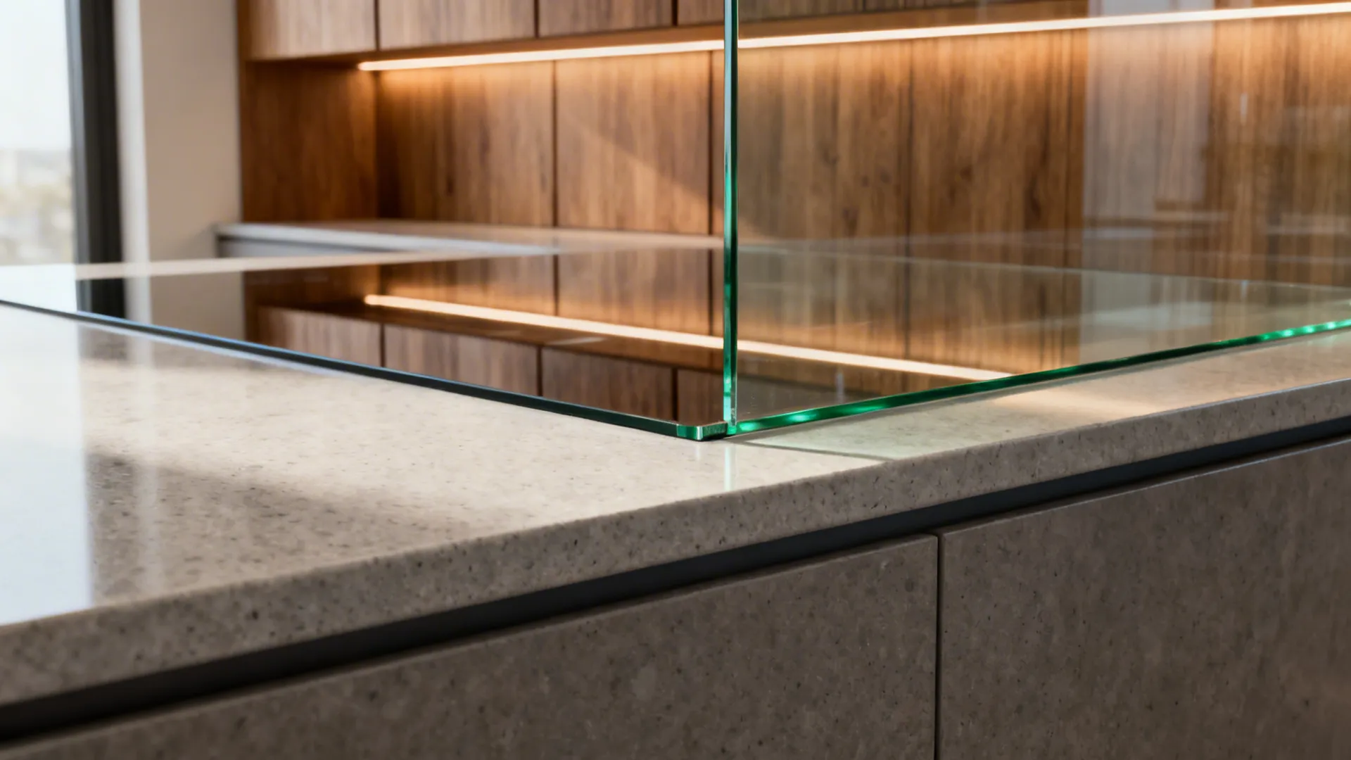 Glass Backsplash for Light and Depth