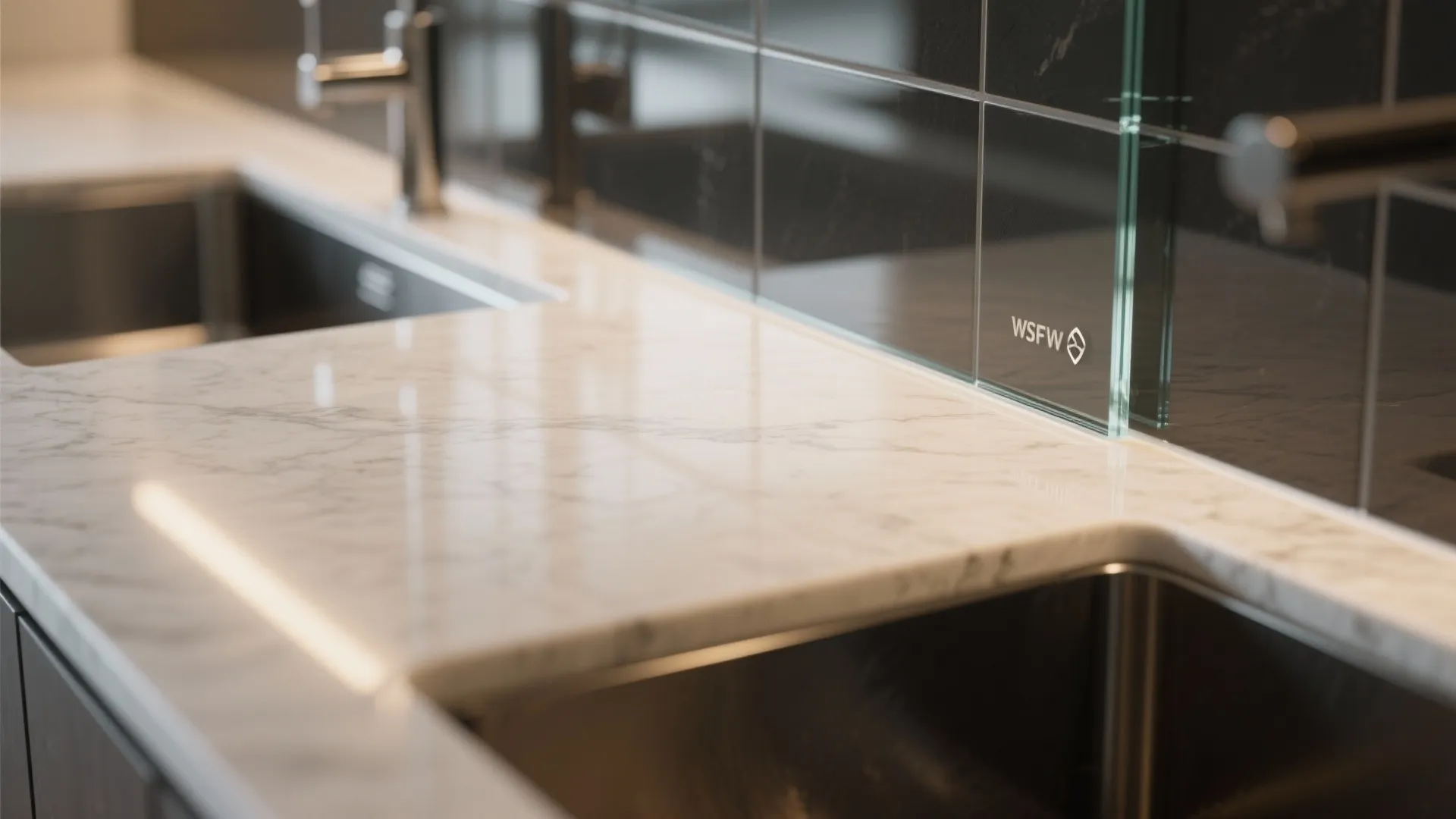 Glass Backsplash for Light and Depth