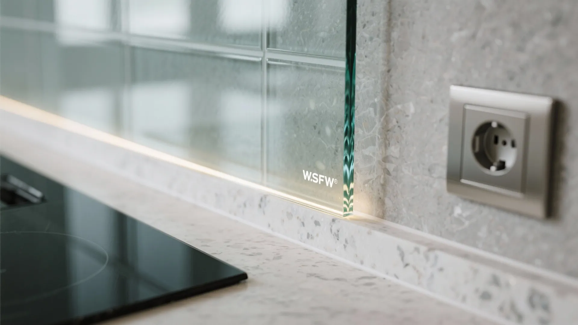 Glass Backsplash for a Brighter, Airier Feel