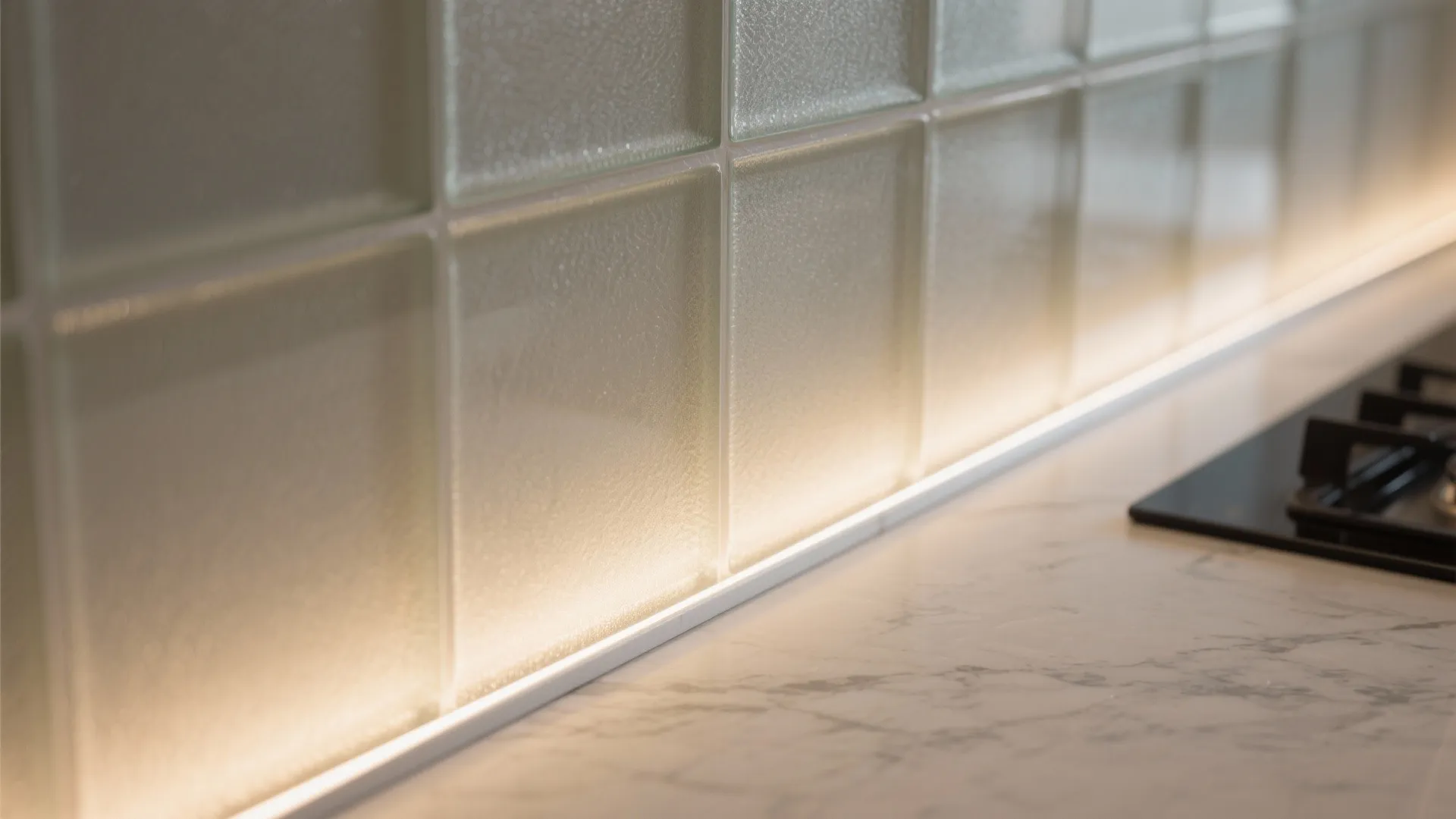 Glass Backsplash for Light Bounce and Visual Depth