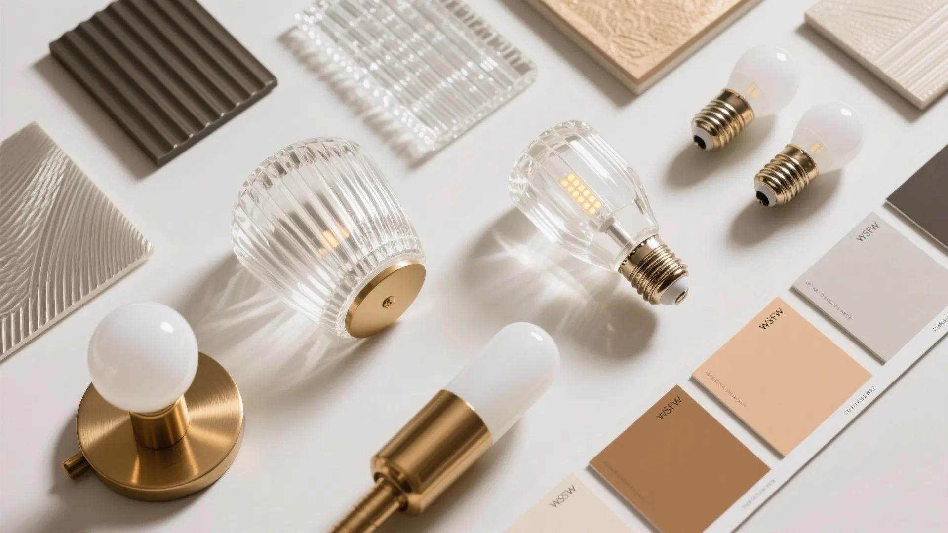 2) Ribbed glass and prismatic diffusers