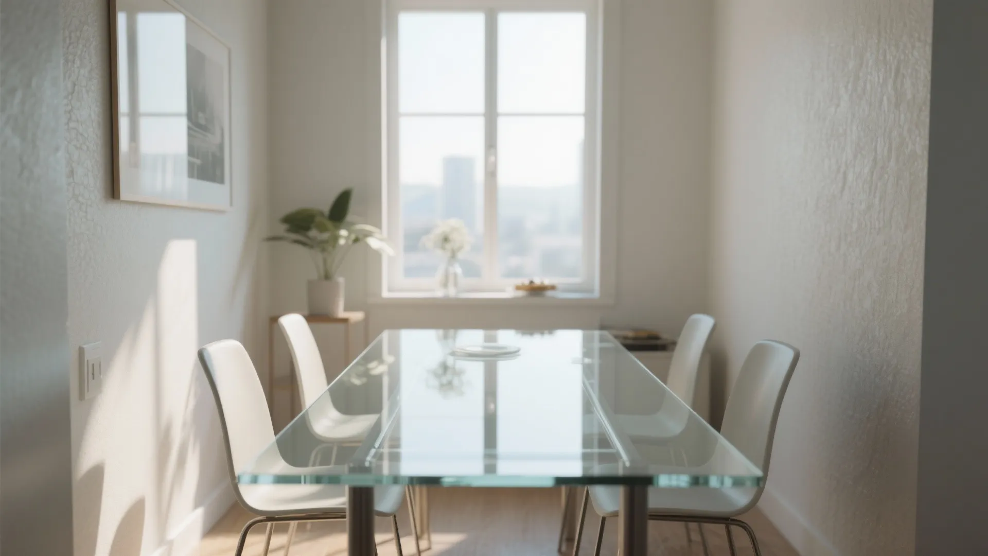 Transparent Glass Dining Table