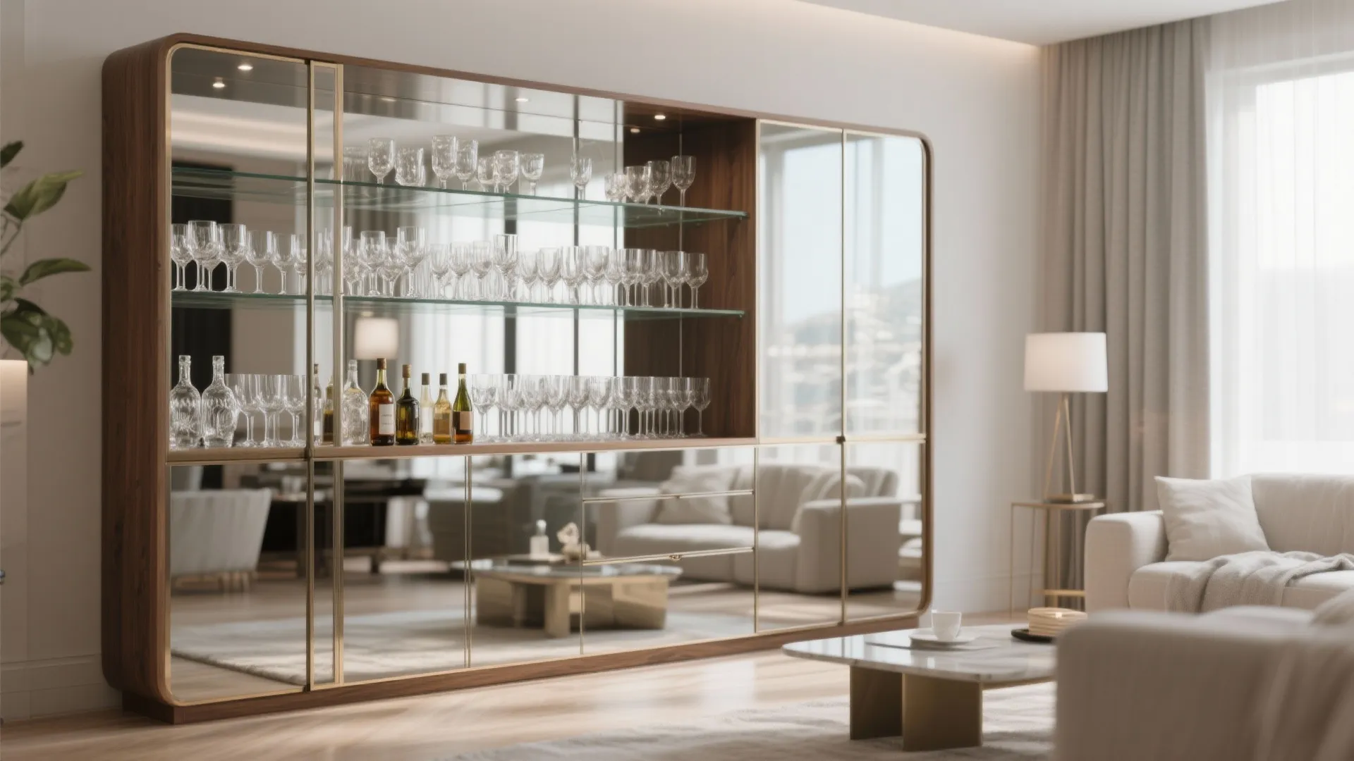 6. Glass Display Bar Cabinet