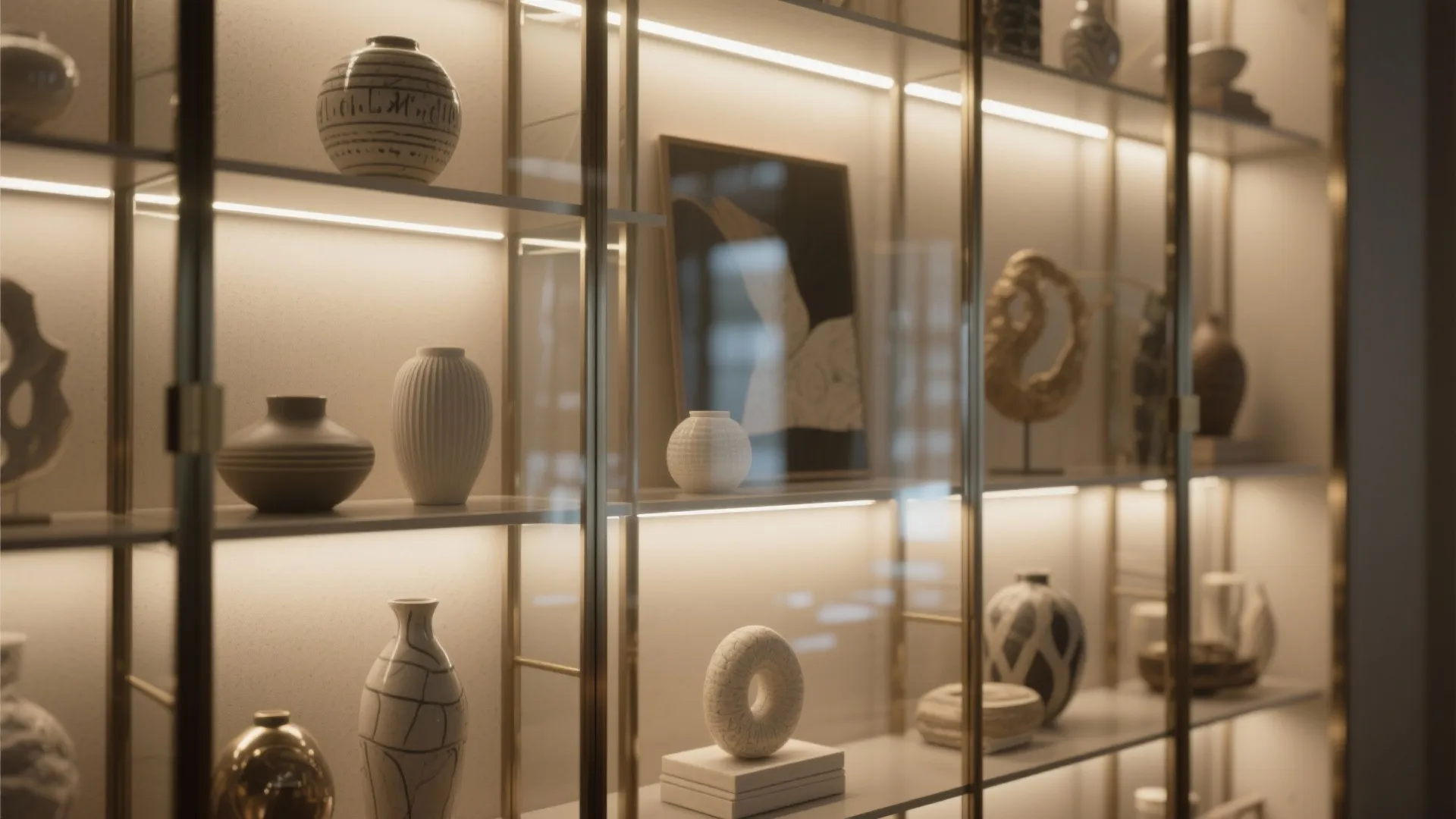 5. Accent cabinetry with glass-front display