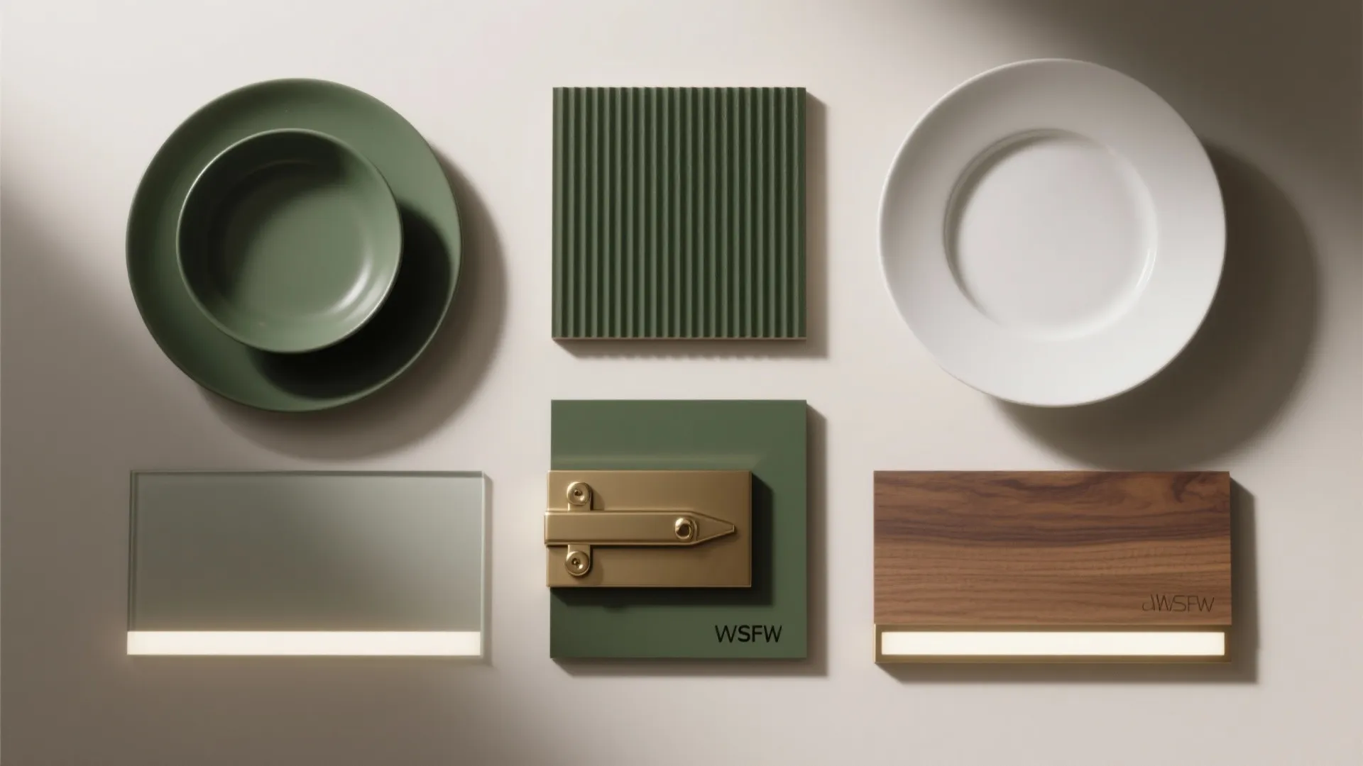 Glass-Front Display with Textured Back Panel