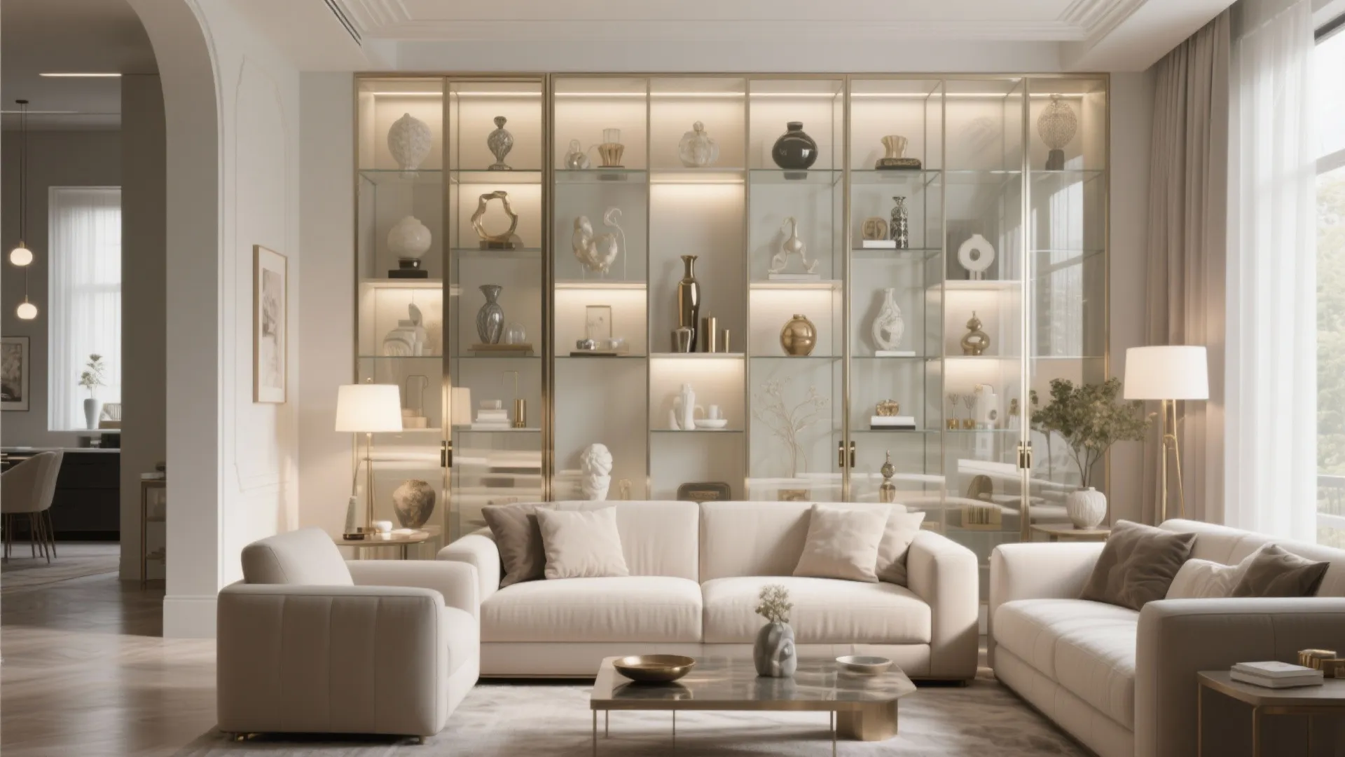 6. Glass Display Wall Unit