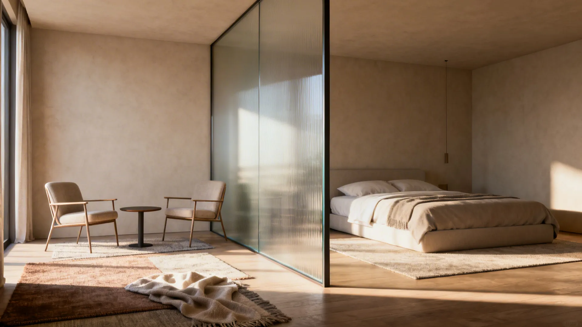 3. Glass Divider to Define Without Blocking