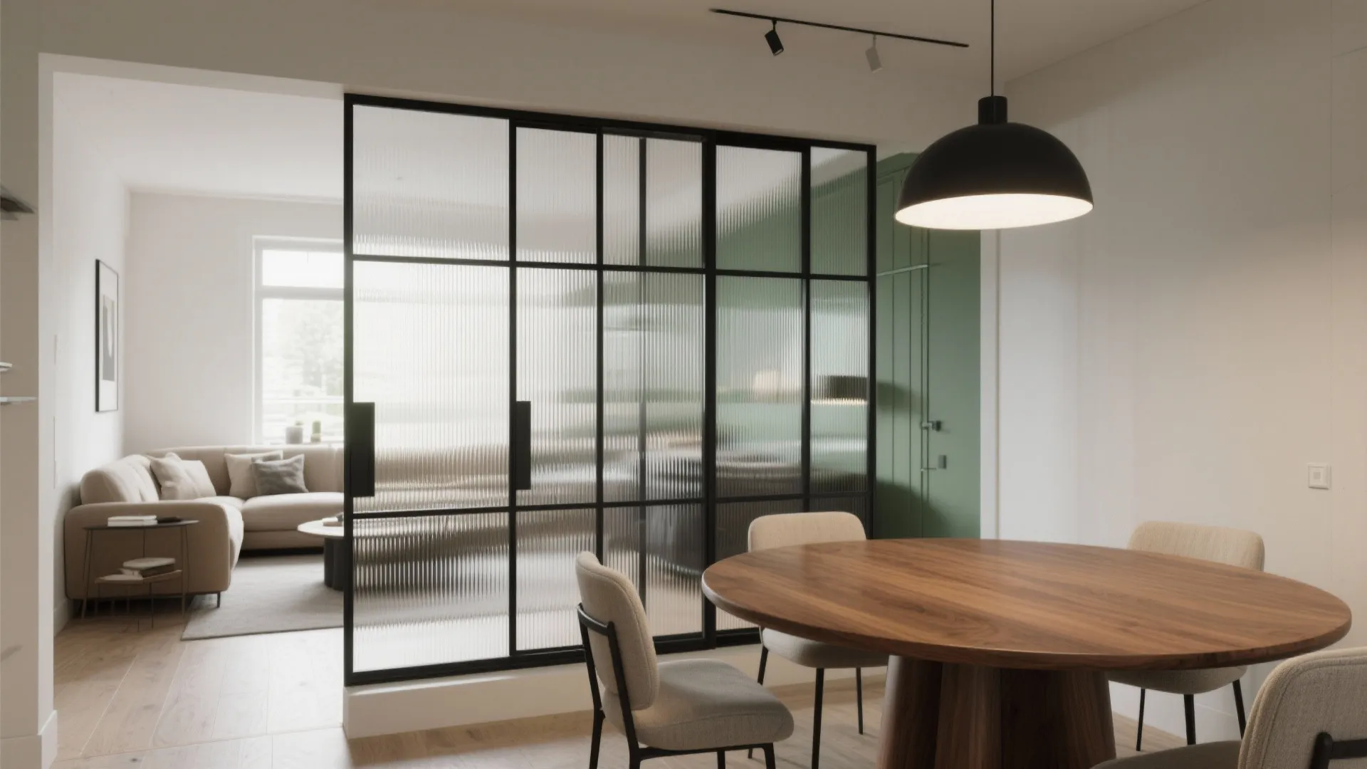 Framed Glass Partitions (Clear, Reeded, or Crittall-Style)