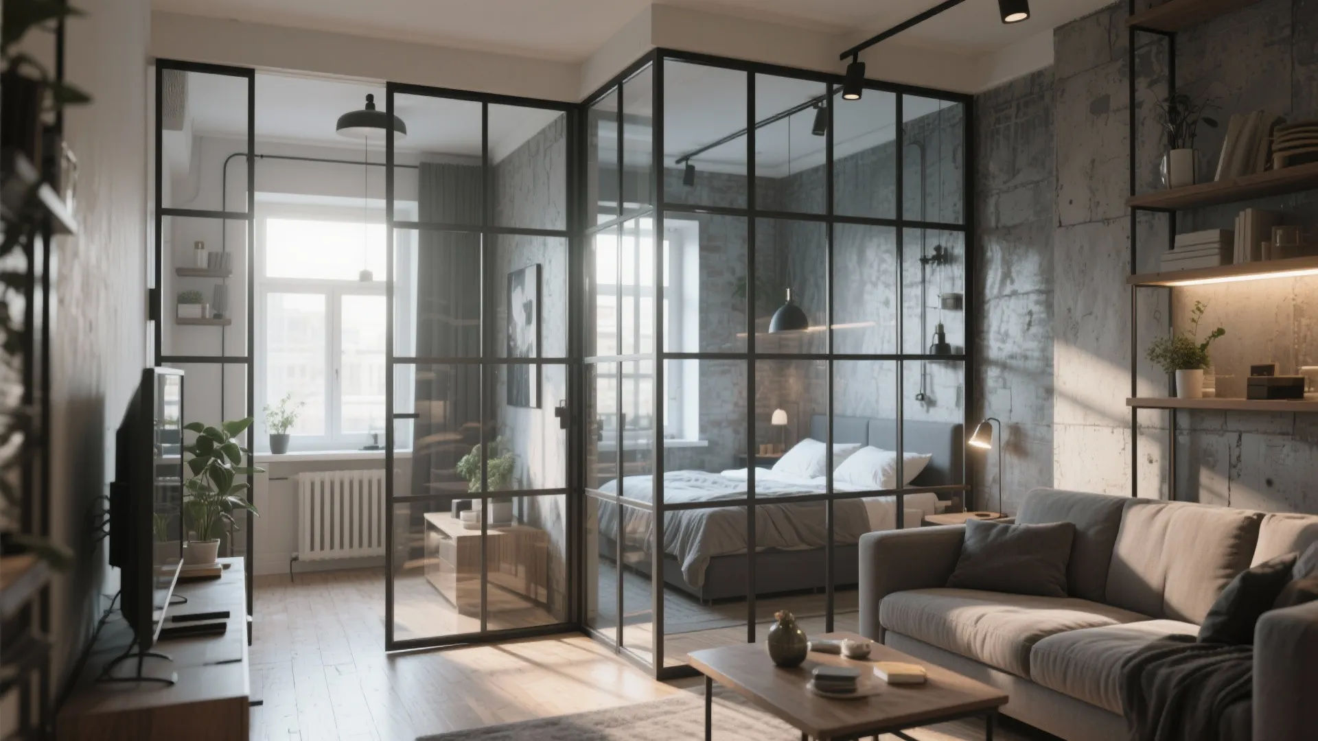 8. Glass Dividers to Separate Zones