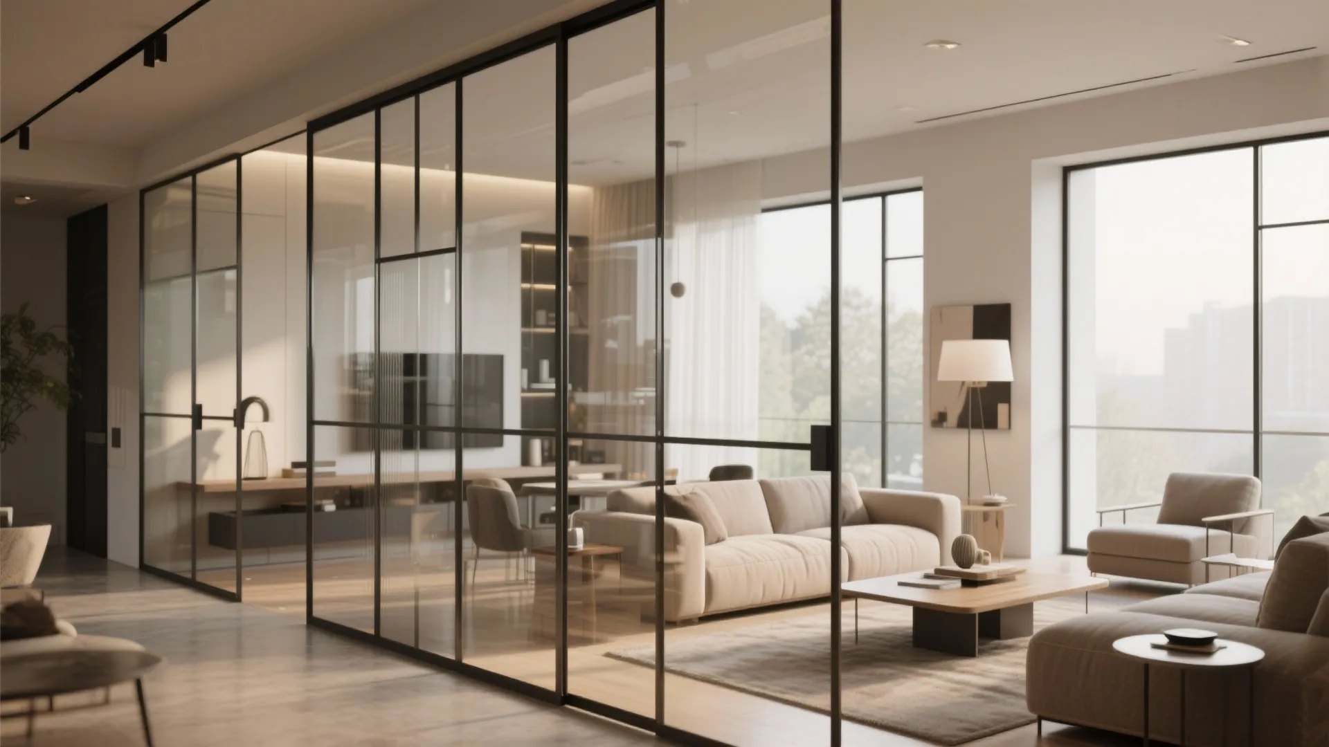 10. Glass Room Divider to Create Flow