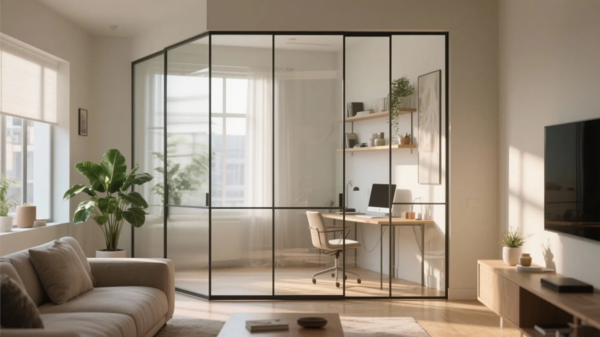 Glass Divider for a Light-Filled Nook