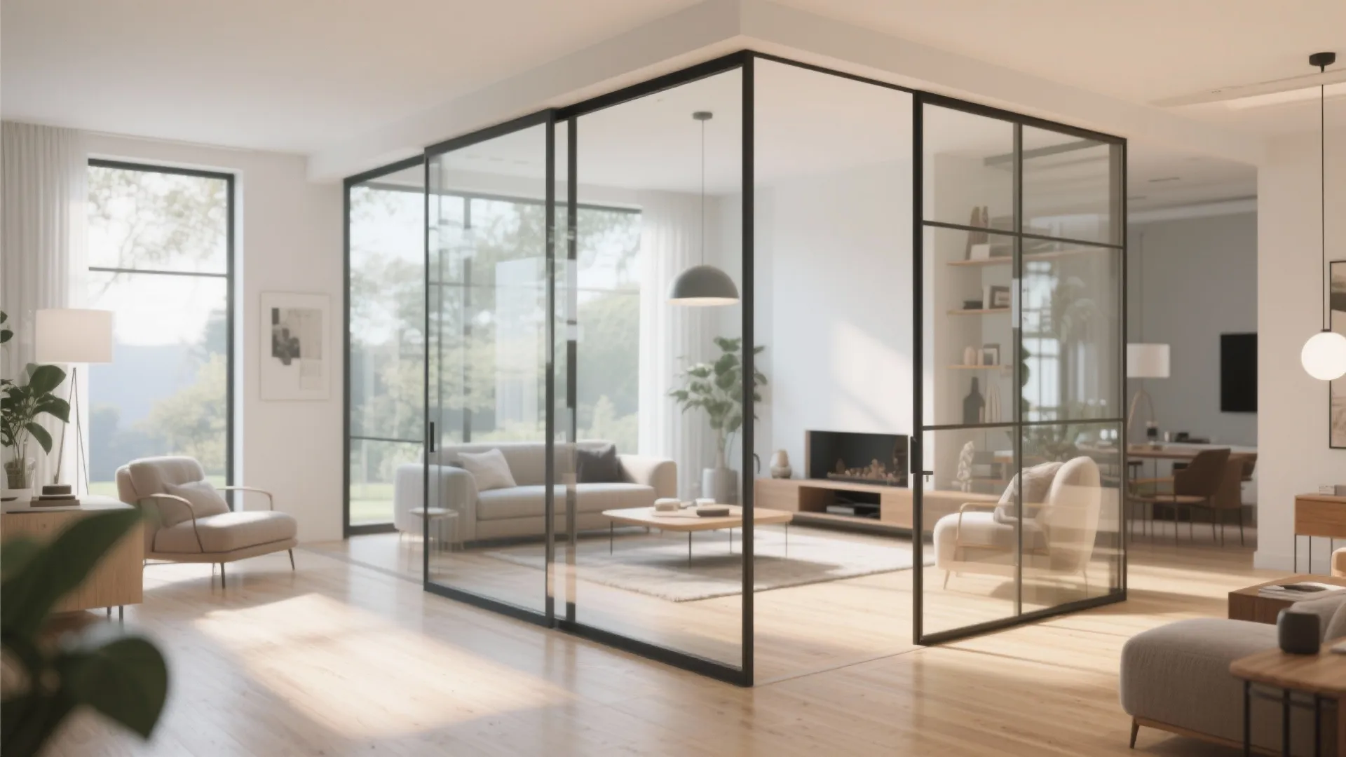 Glass Divider for Light Flow