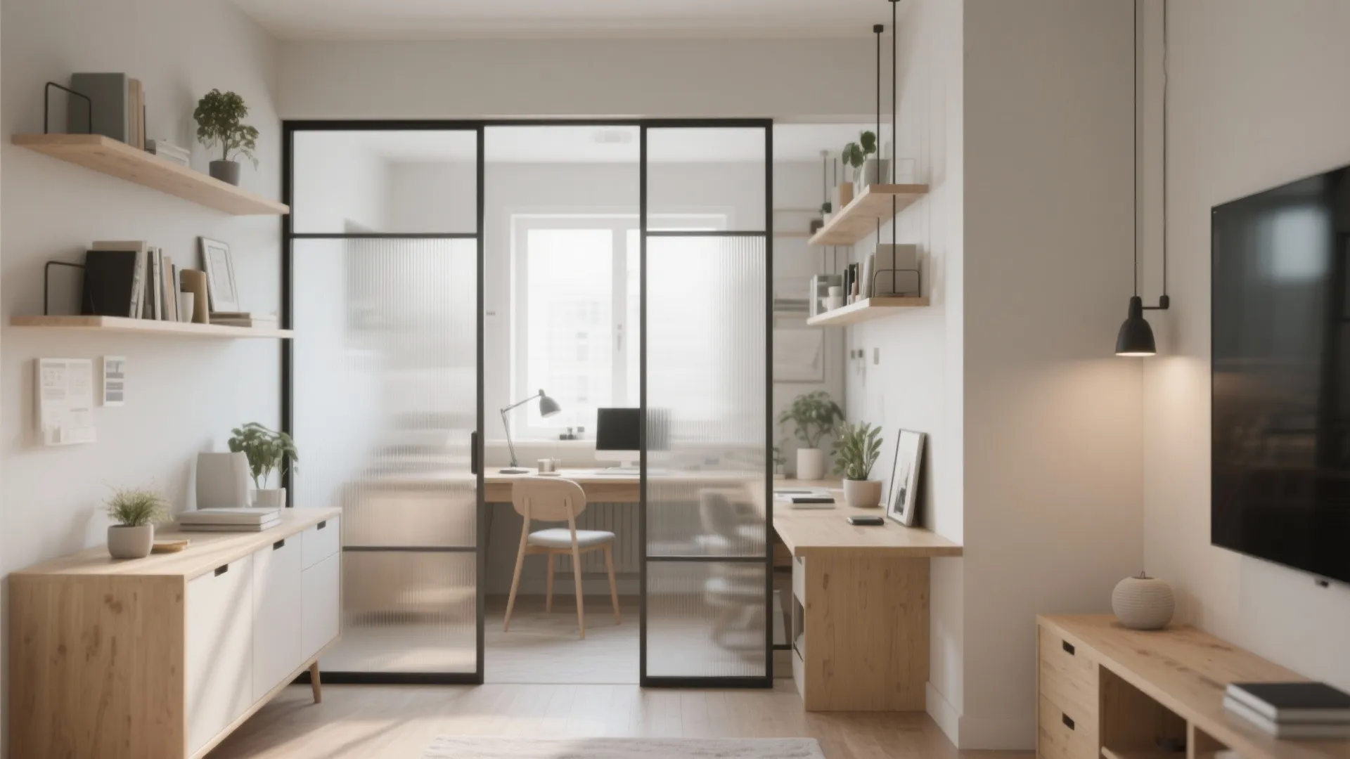 Glass Panel Divider for Light Flow