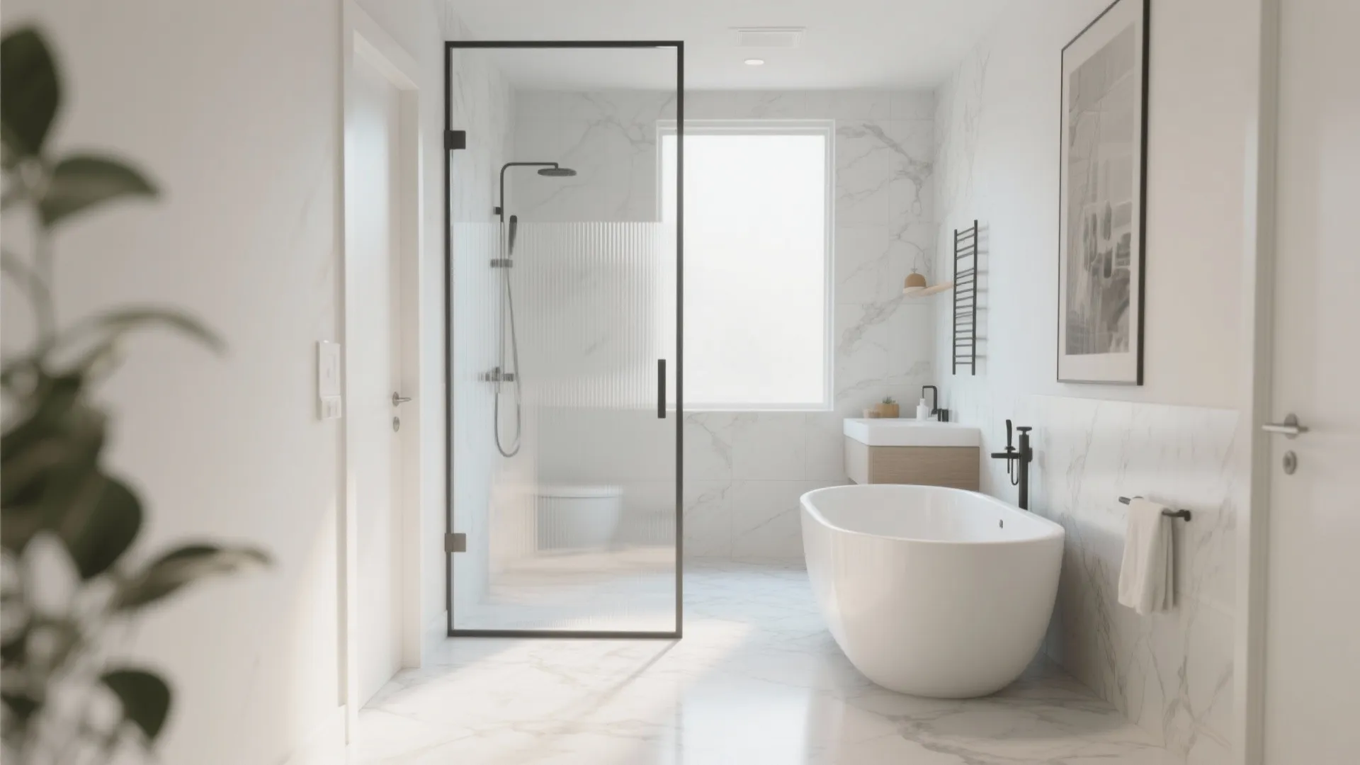 4. Glass Divider Instead of Walls