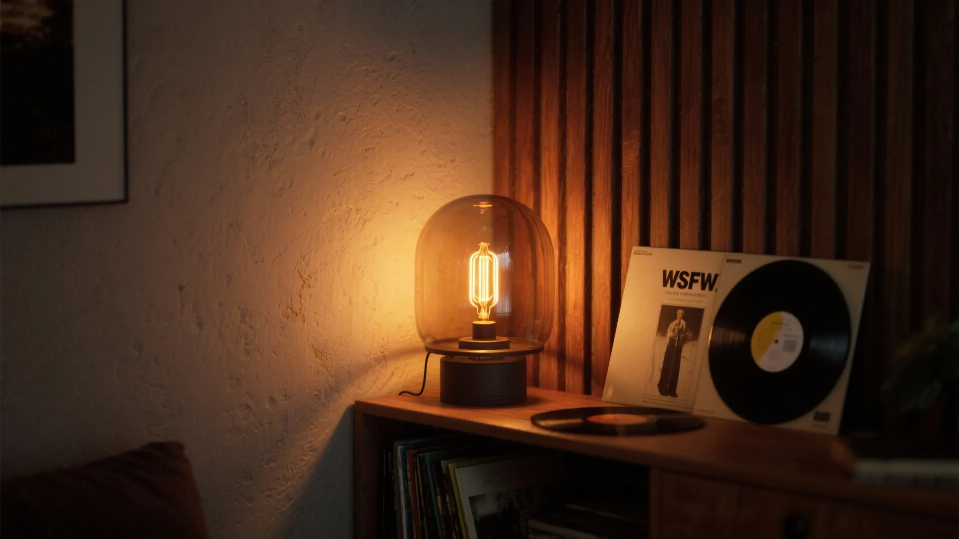 4) Glass dome with amber filament-style LED