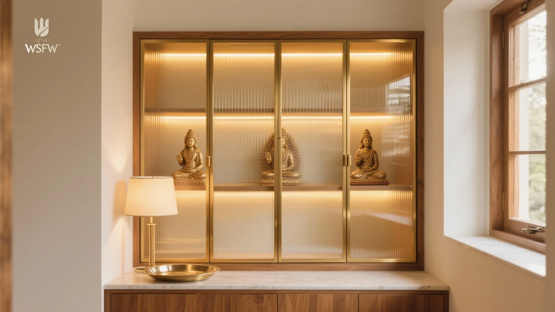 Glass-Door Display with Soft, Safe Lighting