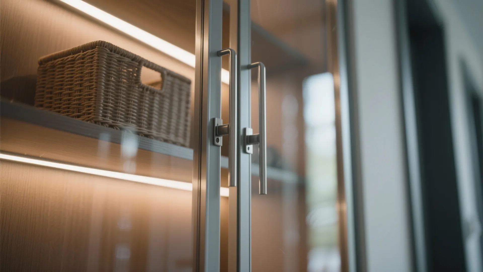 Glass-Front Cabinets for Airy Visuals