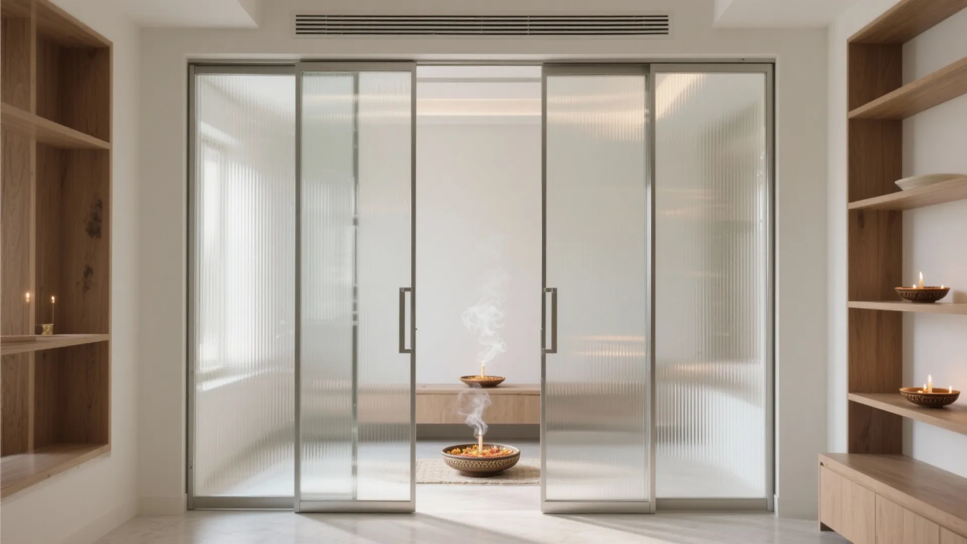 Glass Doors & Backdrop for Airy Lightness