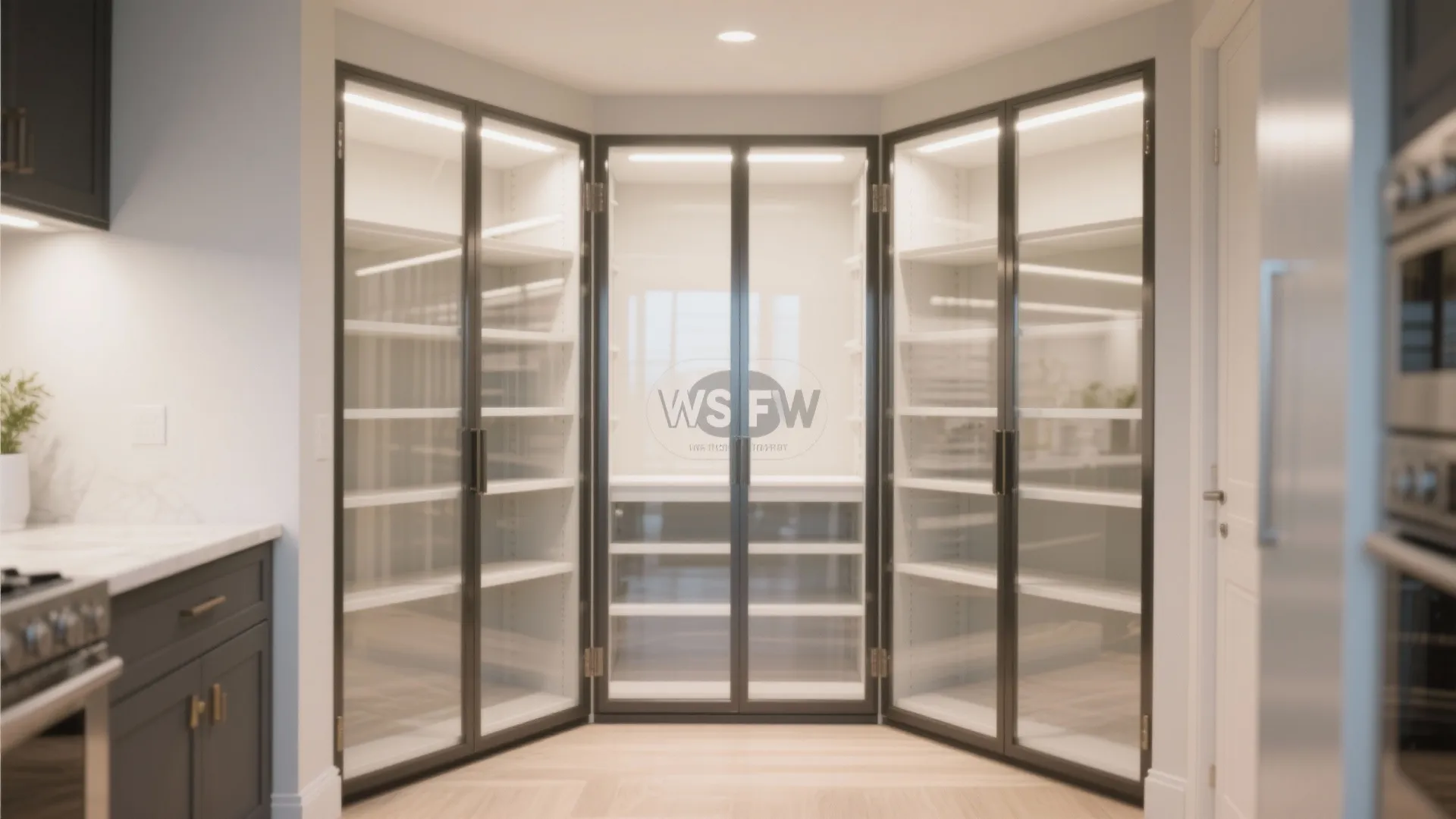 5. Glass Door Corner Pantry