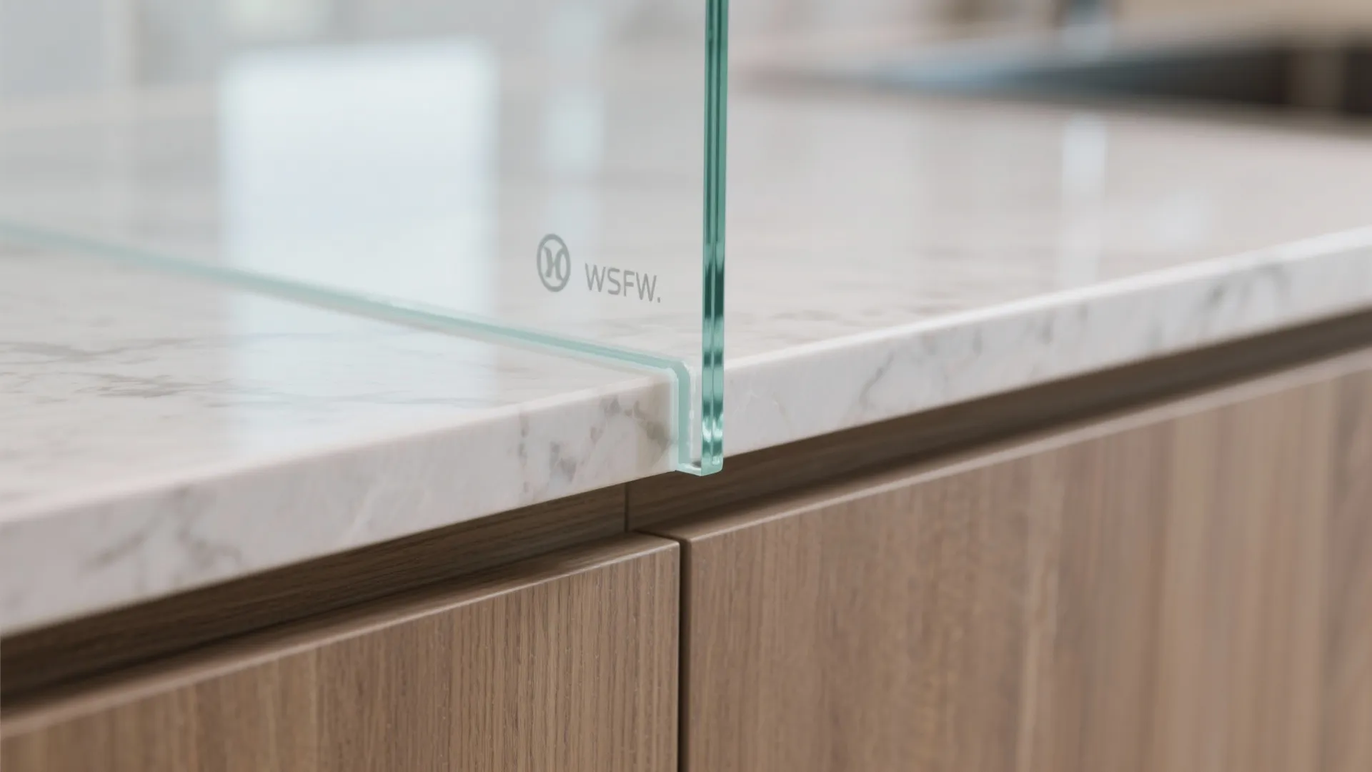 Glass backsplash for brighter, easier-to-clean walls