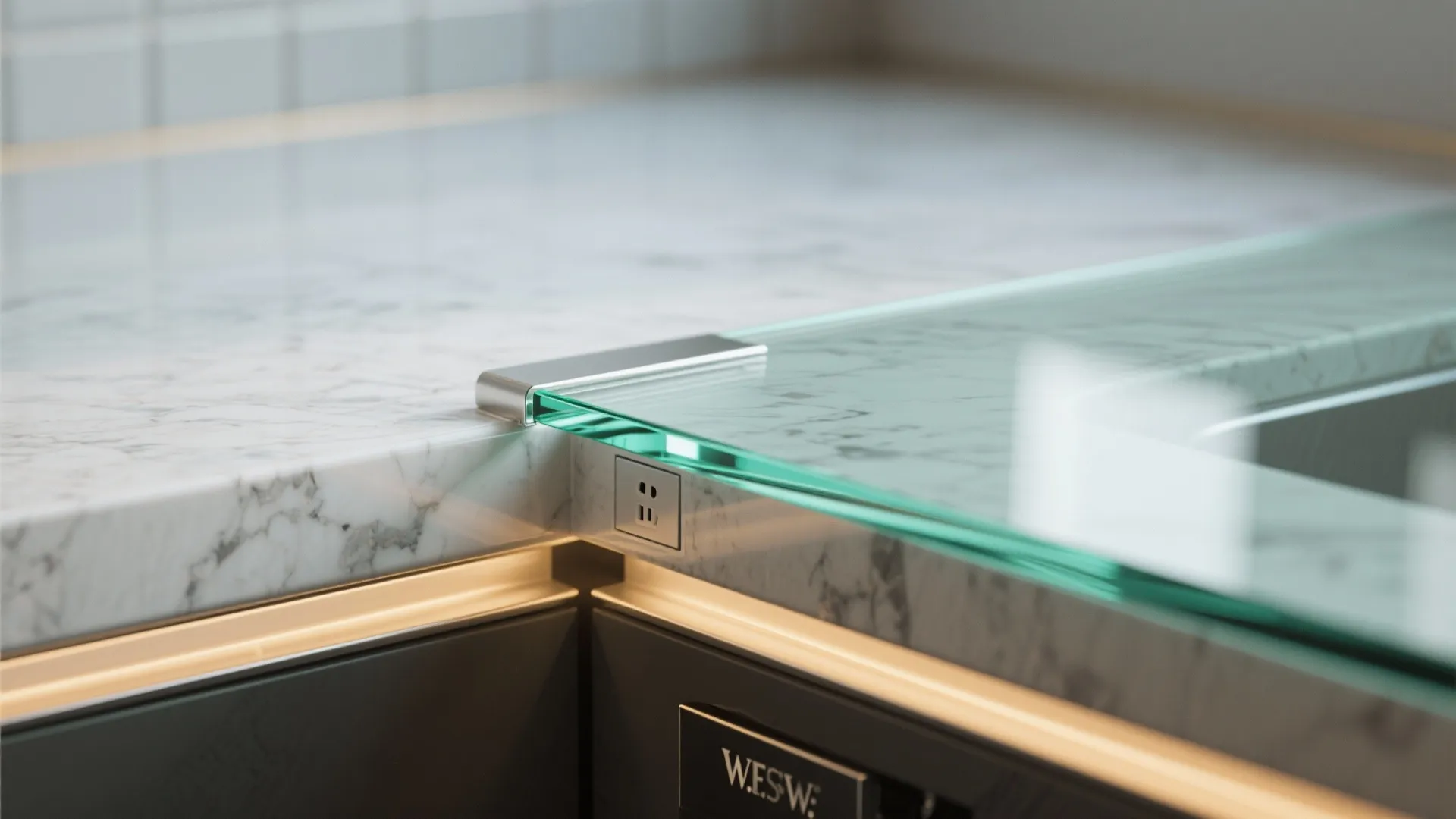 Glass Backsplash for Depth and Easy Clean