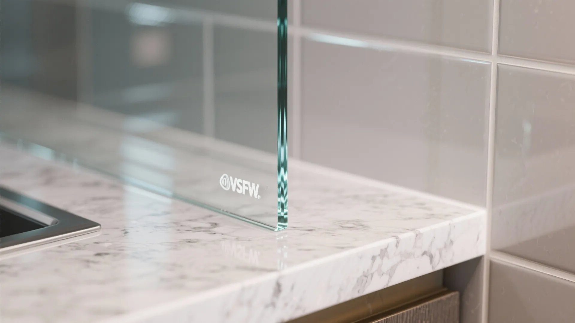 Glass Backsplash for Airy Light