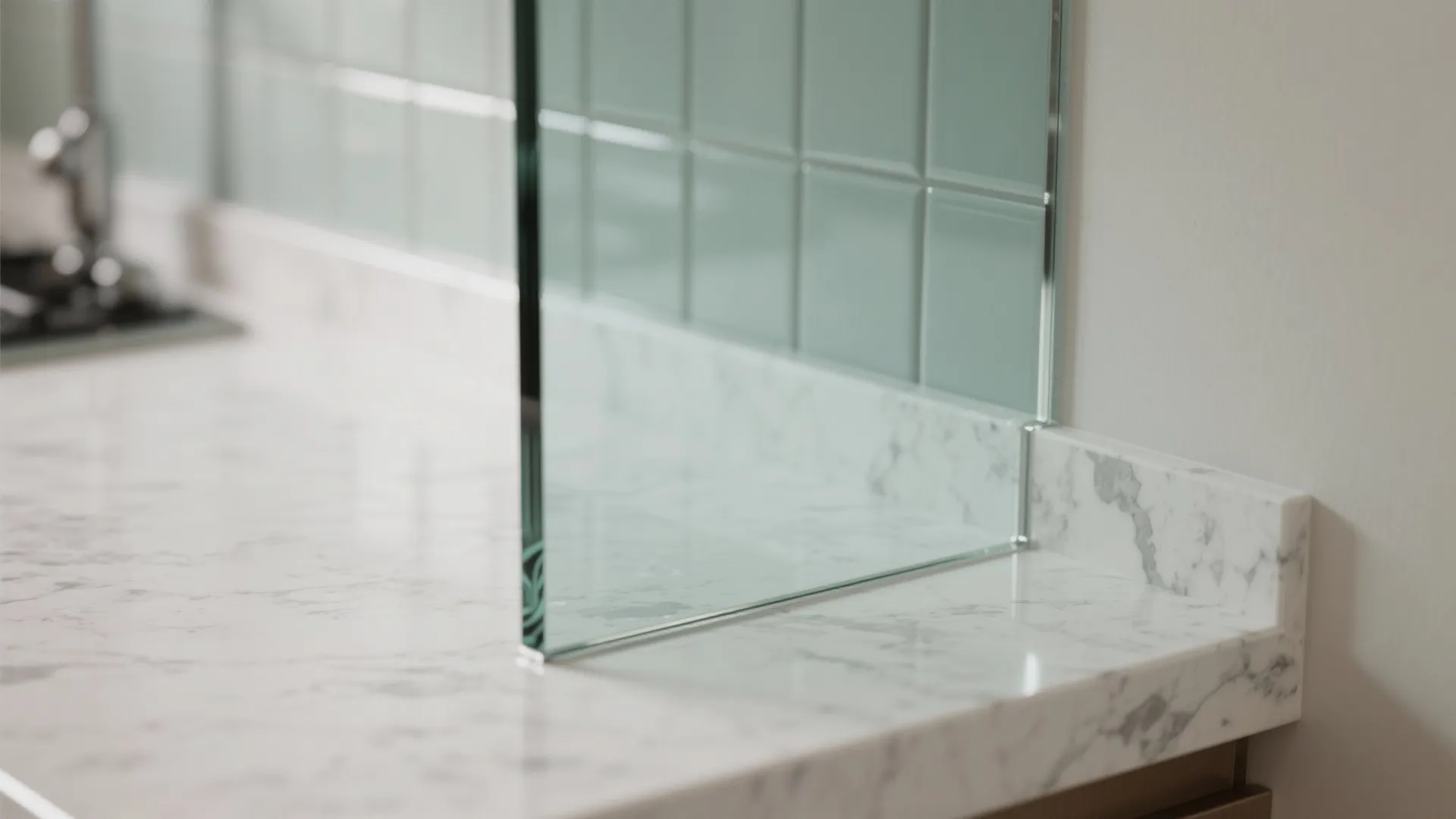 Glass Backsplash for Light and Depth