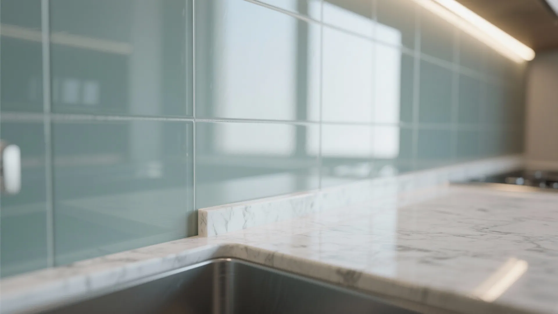 Glass Backsplash for Light and Depth
