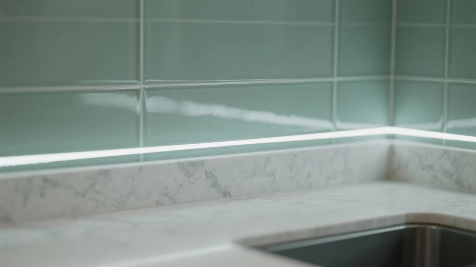 Glass Backsplash for a Brighter Kitchen