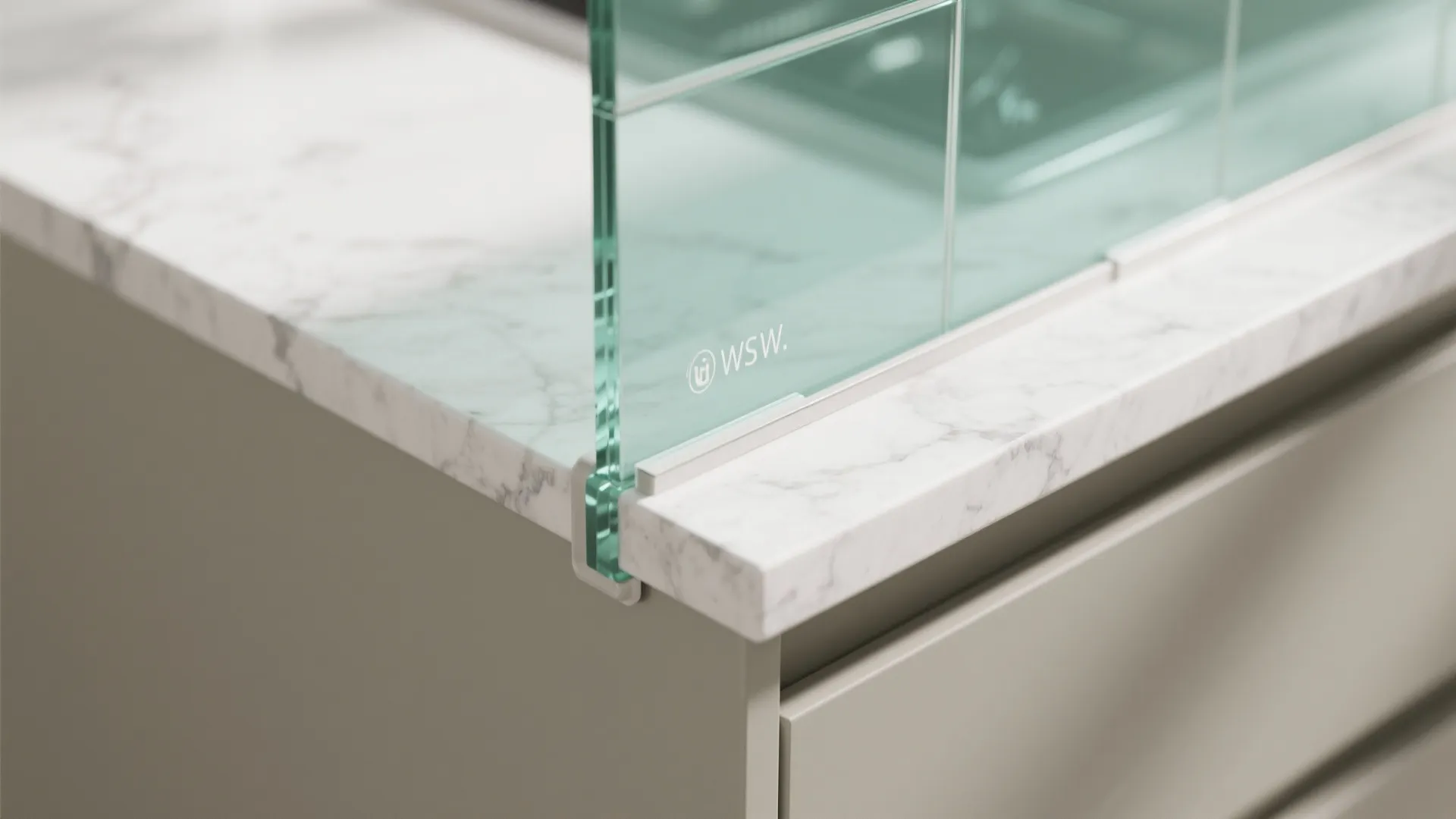 Glass backsplash for a lighter, brighter kitchen