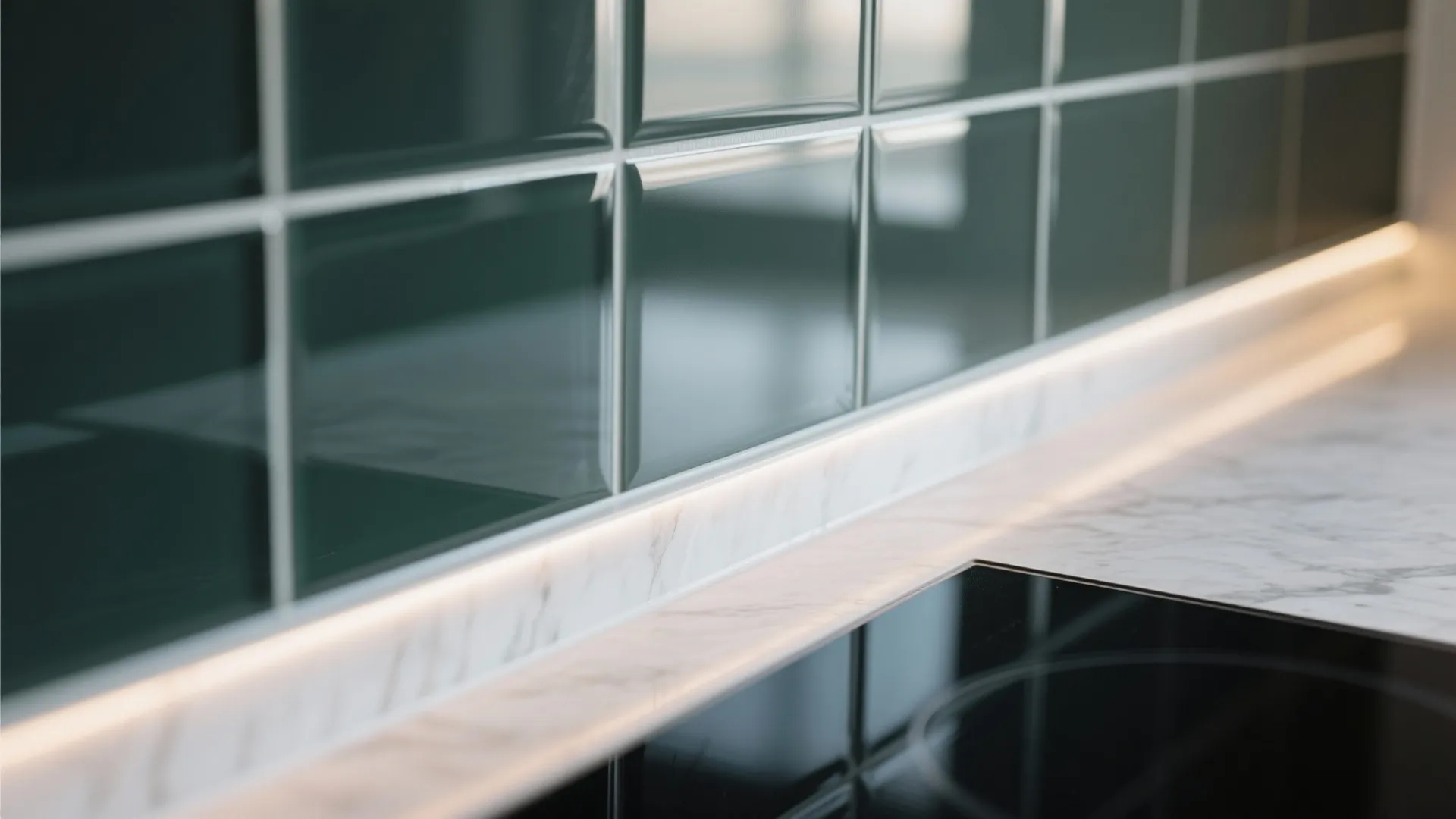 Transparent Glass Backsplash for Light and Depth